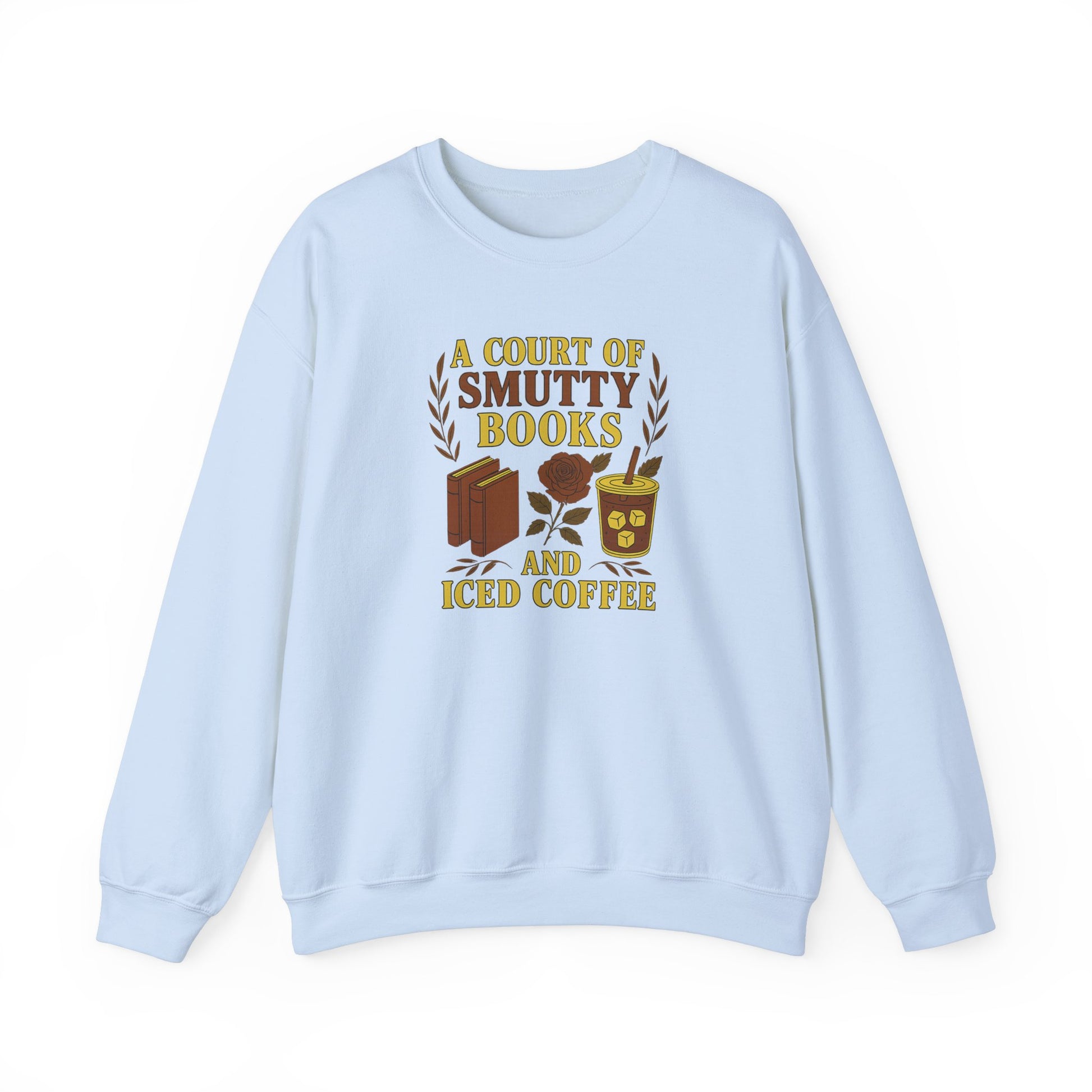 A Court Of Smutty Books and Iced Coffee Crewneck Sweatshirt - Thespicyromancebookclub LLC