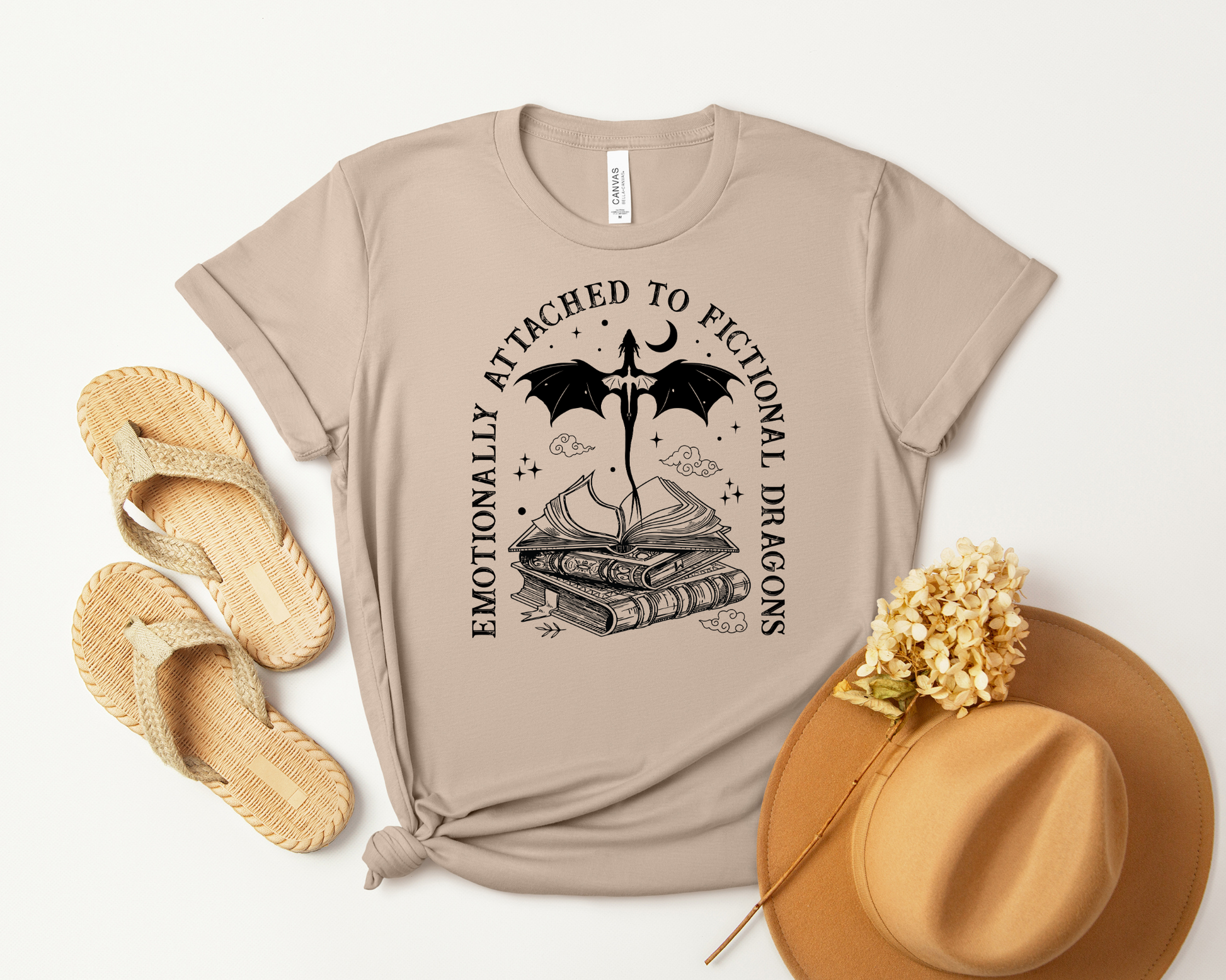 Emotionally Attached To Fictional Dragons T-shirt - Thespicyromancebookclub LLC