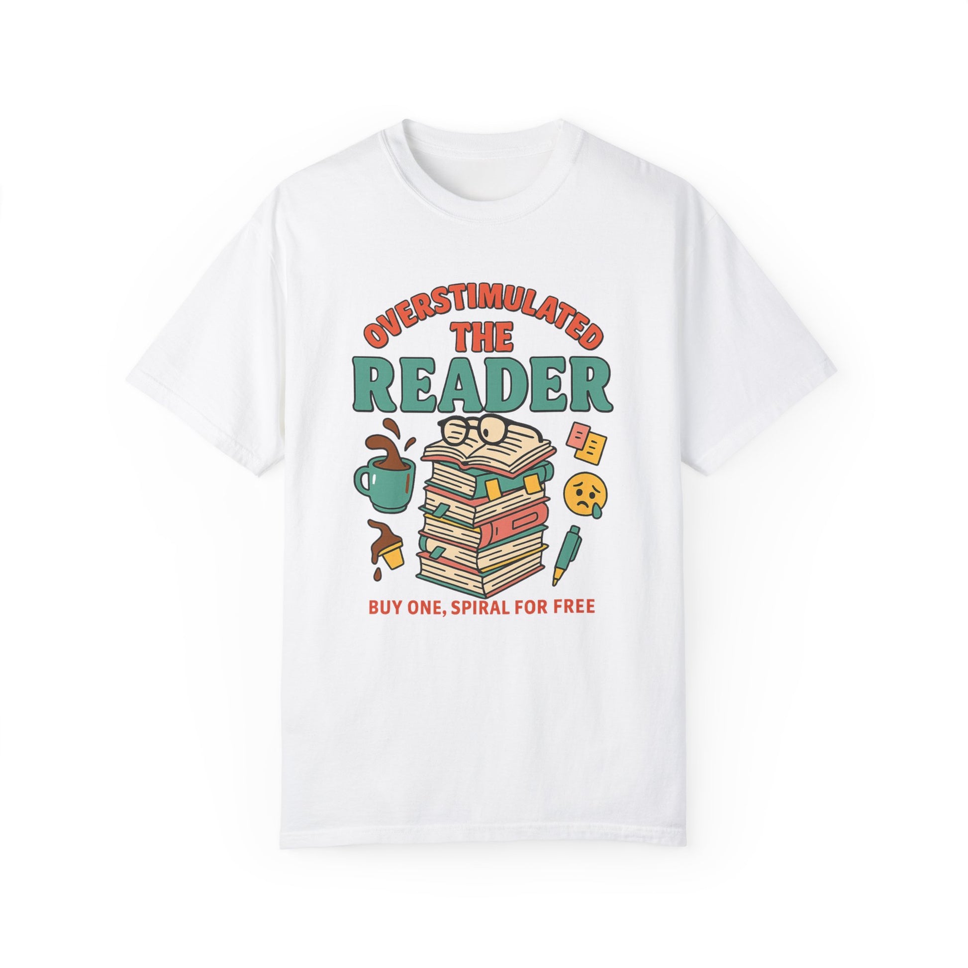 The Overwhelmed Reader T-shirt - Thespicyromancebookclub LLC