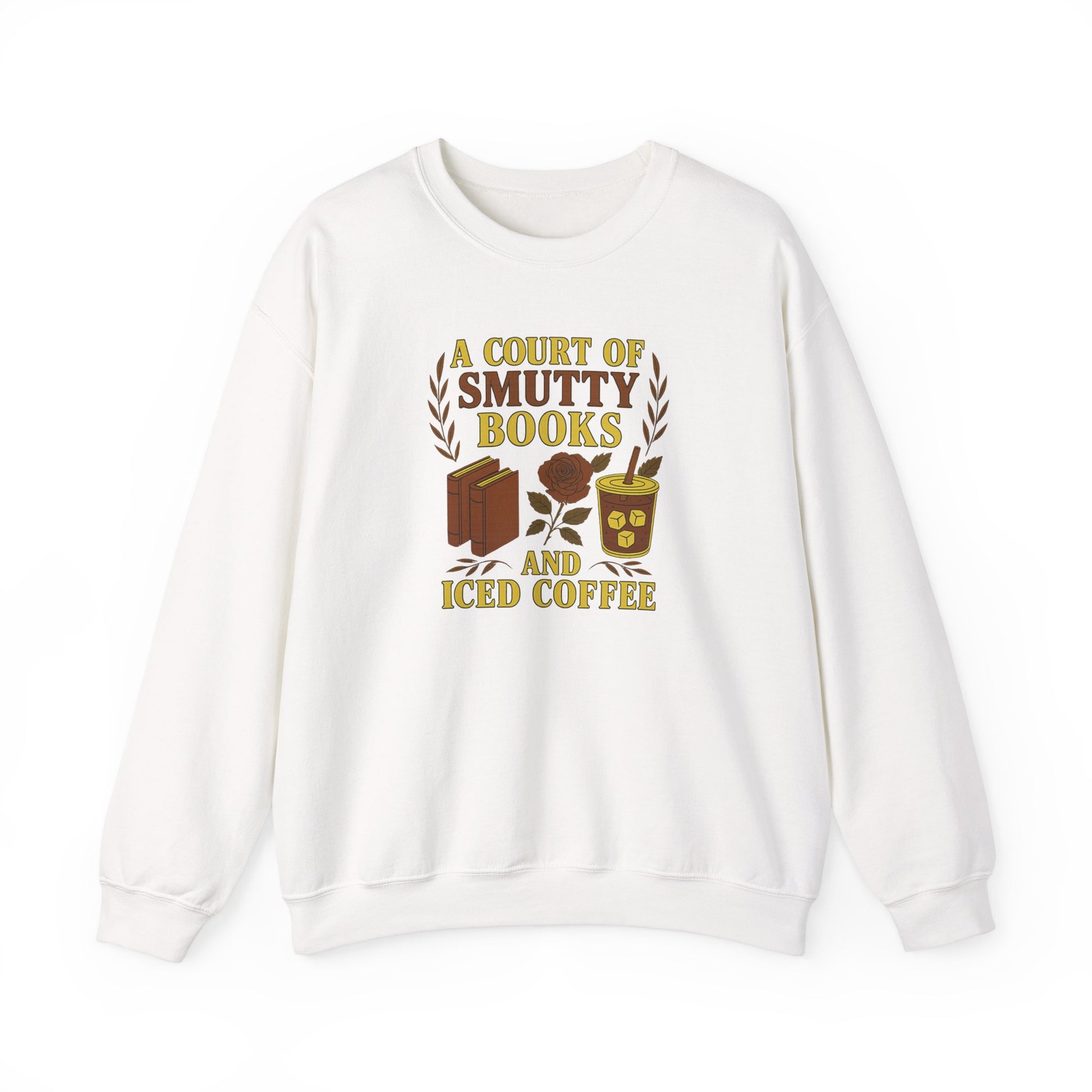 A Court Of Smutty Books and Iced Coffee Crewneck Sweatshirt - Thespicyromancebookclub LLC