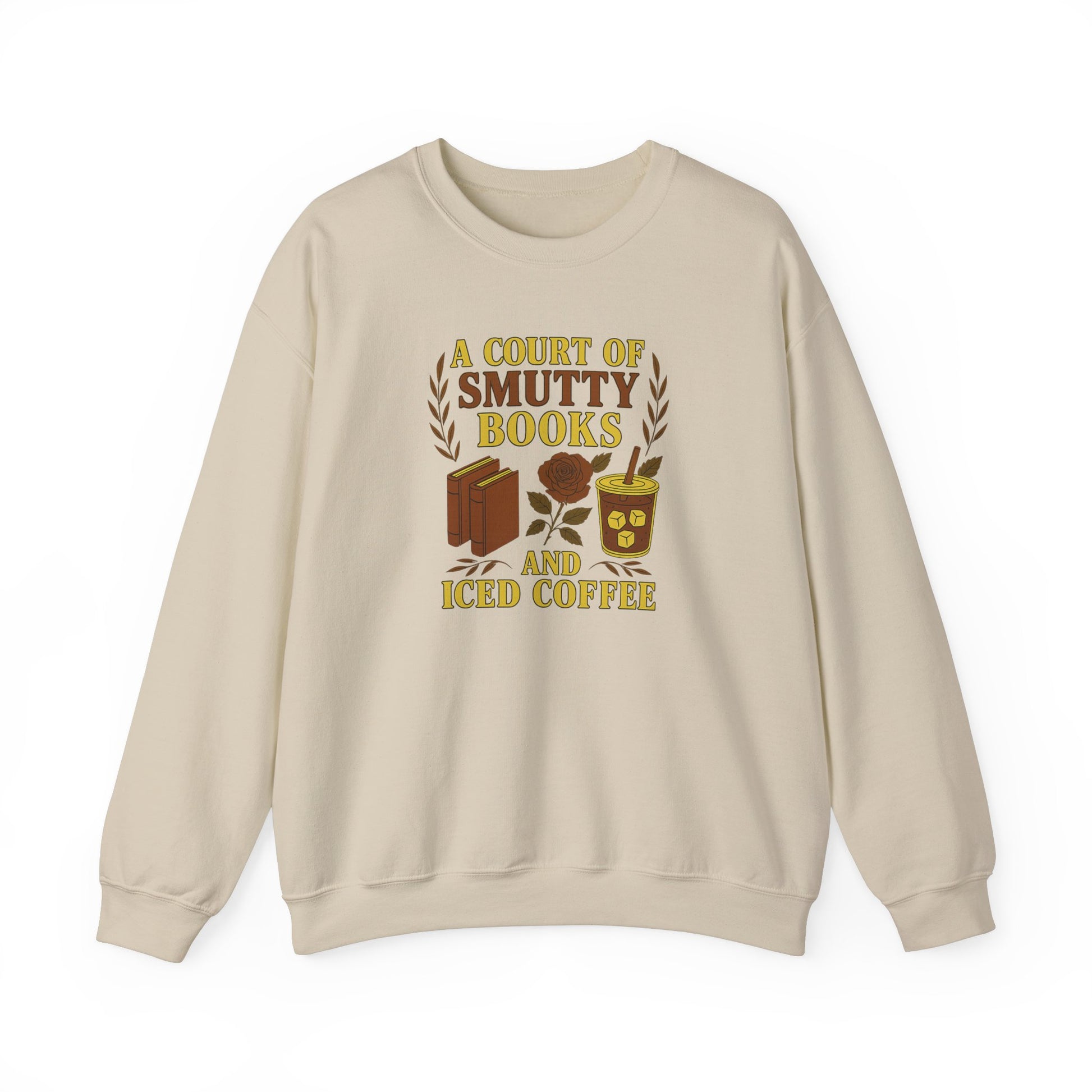 A Court Of Smutty Books and Iced Coffee Crewneck Sweatshirt - Thespicyromancebookclub LLC