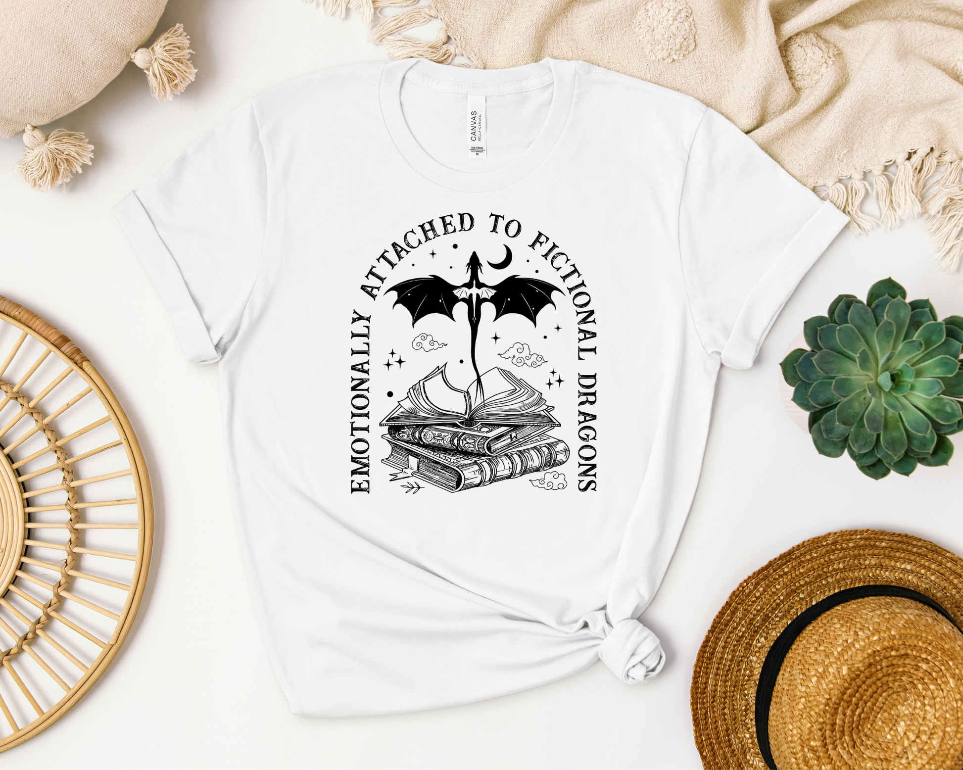 Emotionally Attached To Fictional Dragons T-shirt - Thespicyromancebookclub LLC