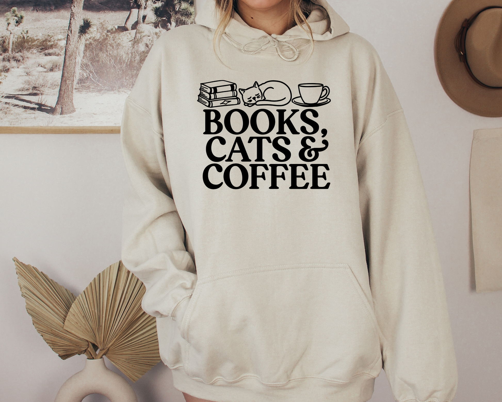 Books, Cats and Coffee Hoodie - Thespicyromancebookclub LLC