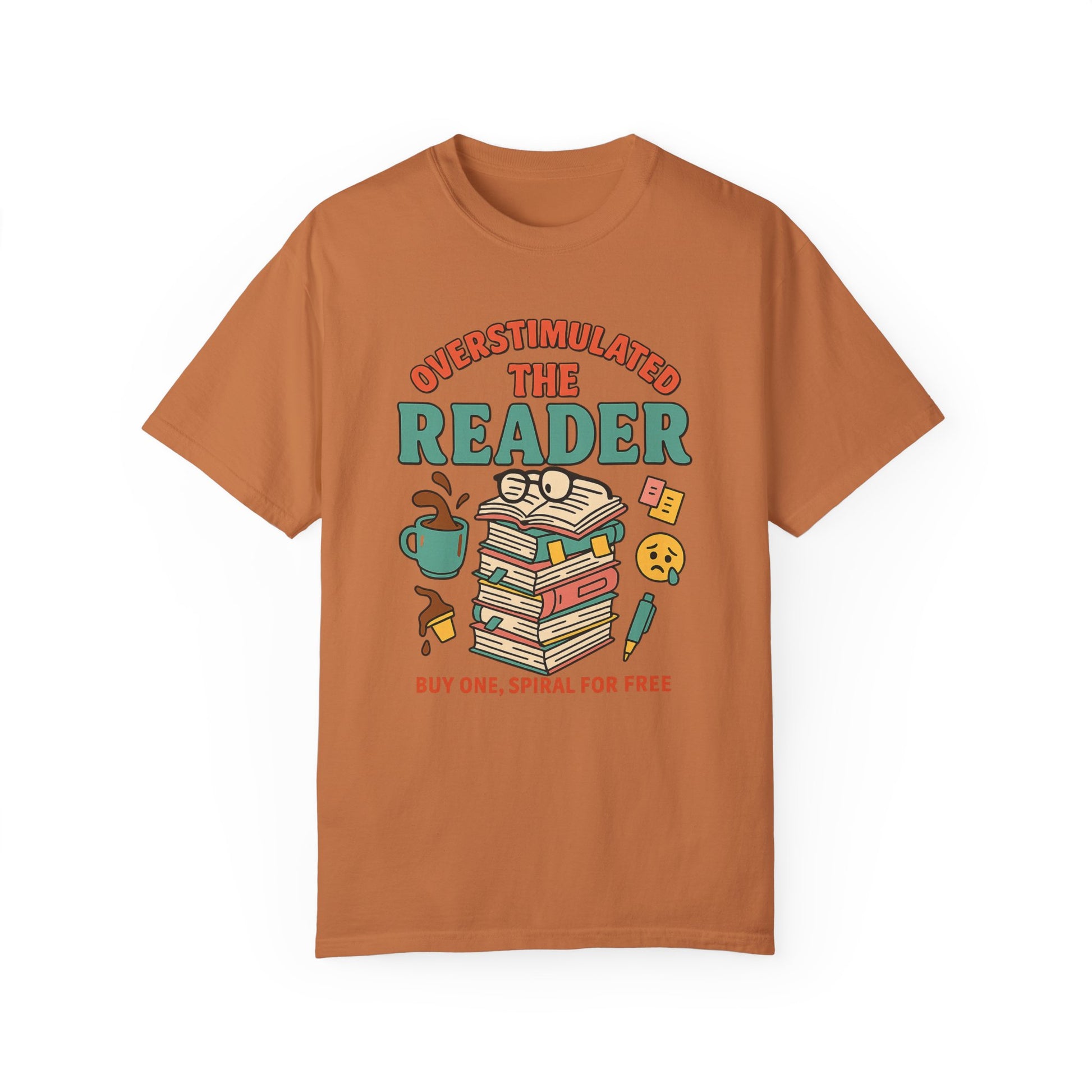 The Overwhelmed Reader T-shirt - Thespicyromancebookclub LLC