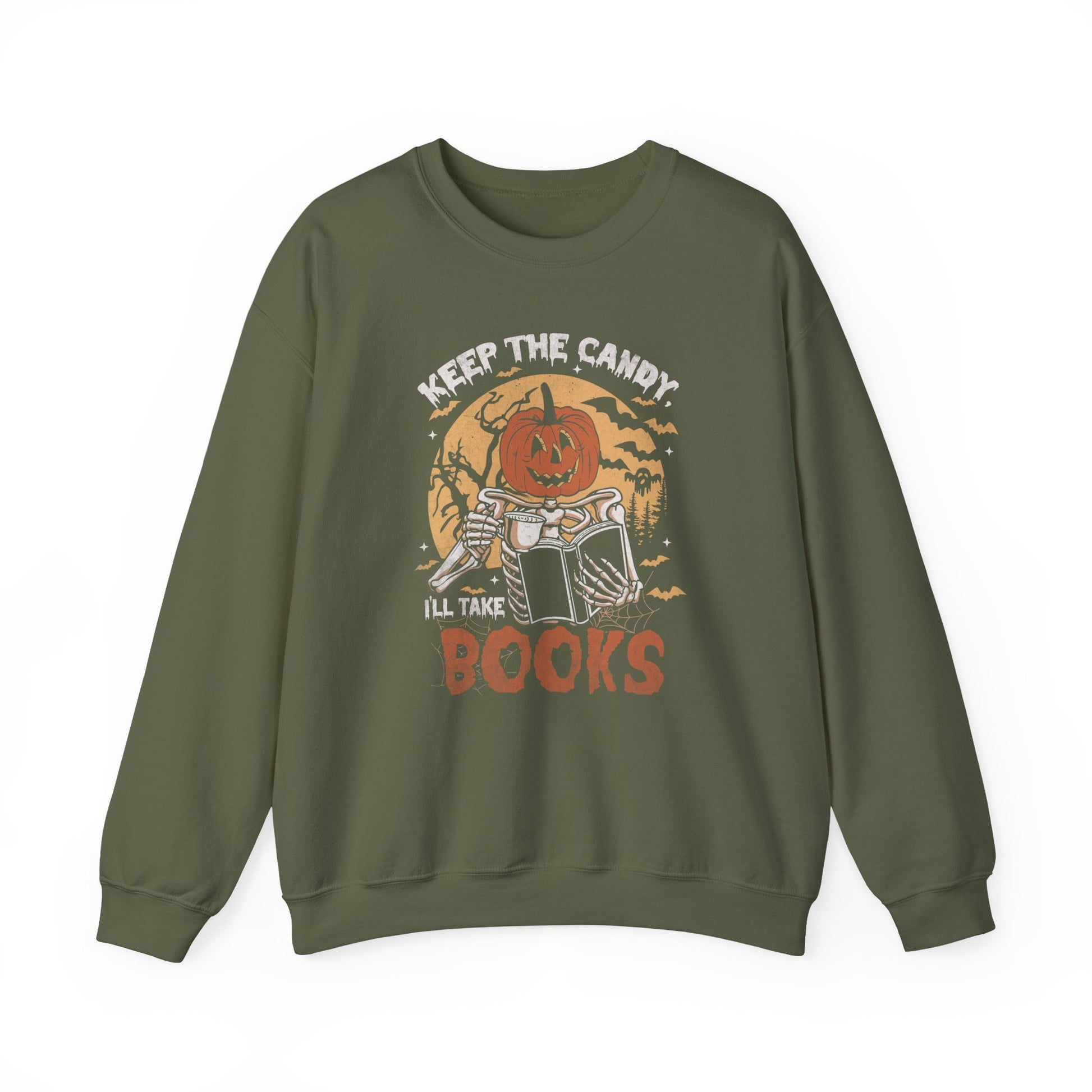 Keep The Candy Ill Take The Books Sweatshirt - Thespicyromancebookclub LLC