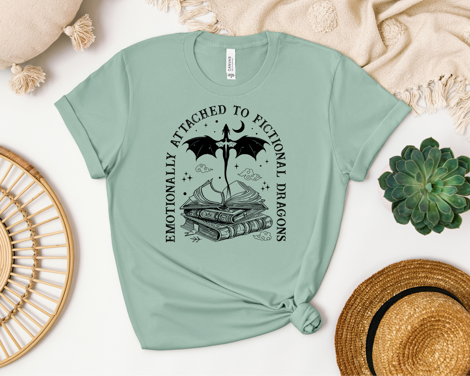 Emotionally Attached To Fictional Dragons T-shirt - Thespicyromancebookclub LLC