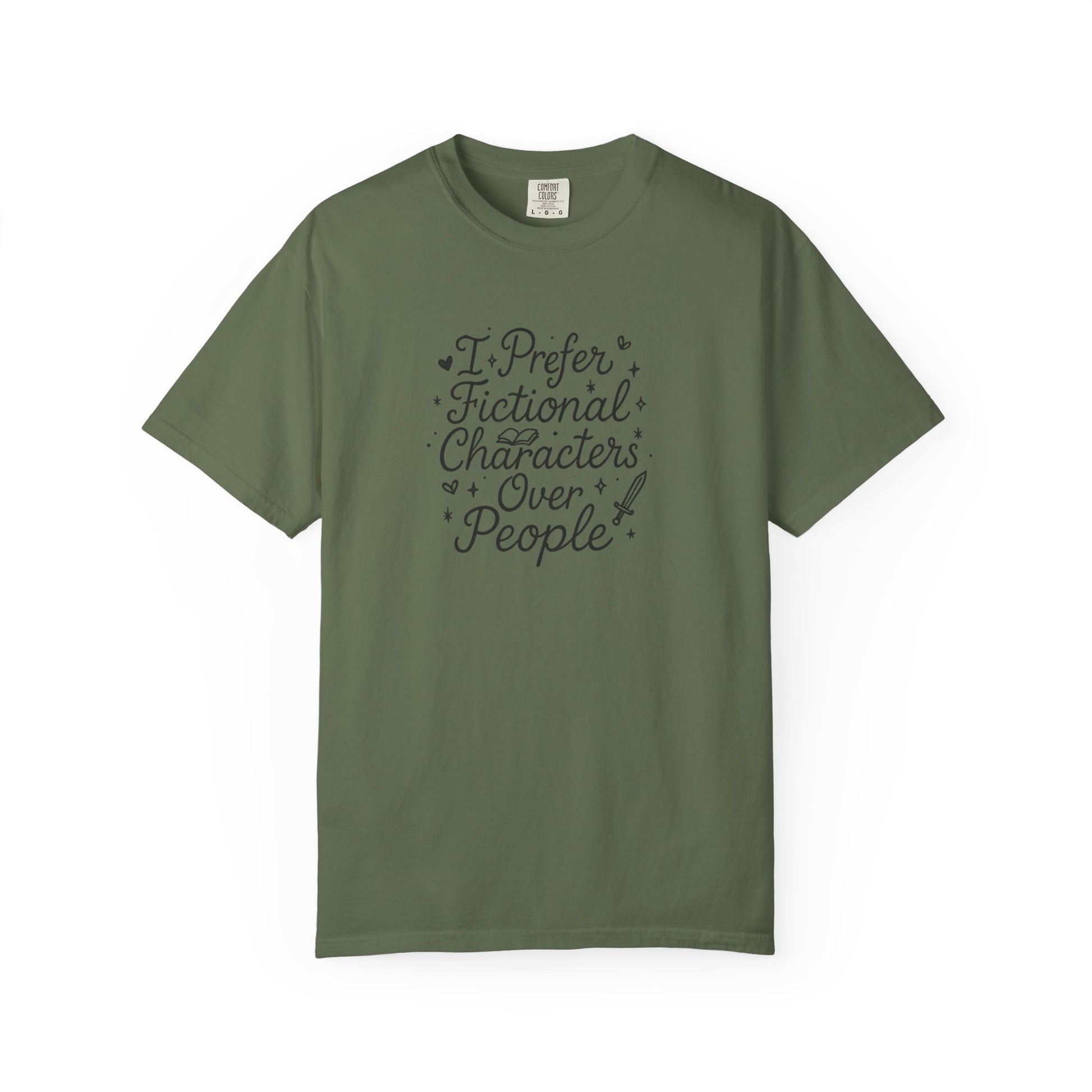 I Prefer Fictional Characters Over People Comfort Colors T-Shirt - Thespicyromancebookclub LLC