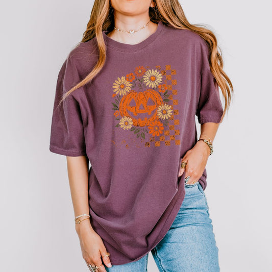 Pumpkin Floral Comfort Colors T-Shirt - Thespicyromancebookclub LLC