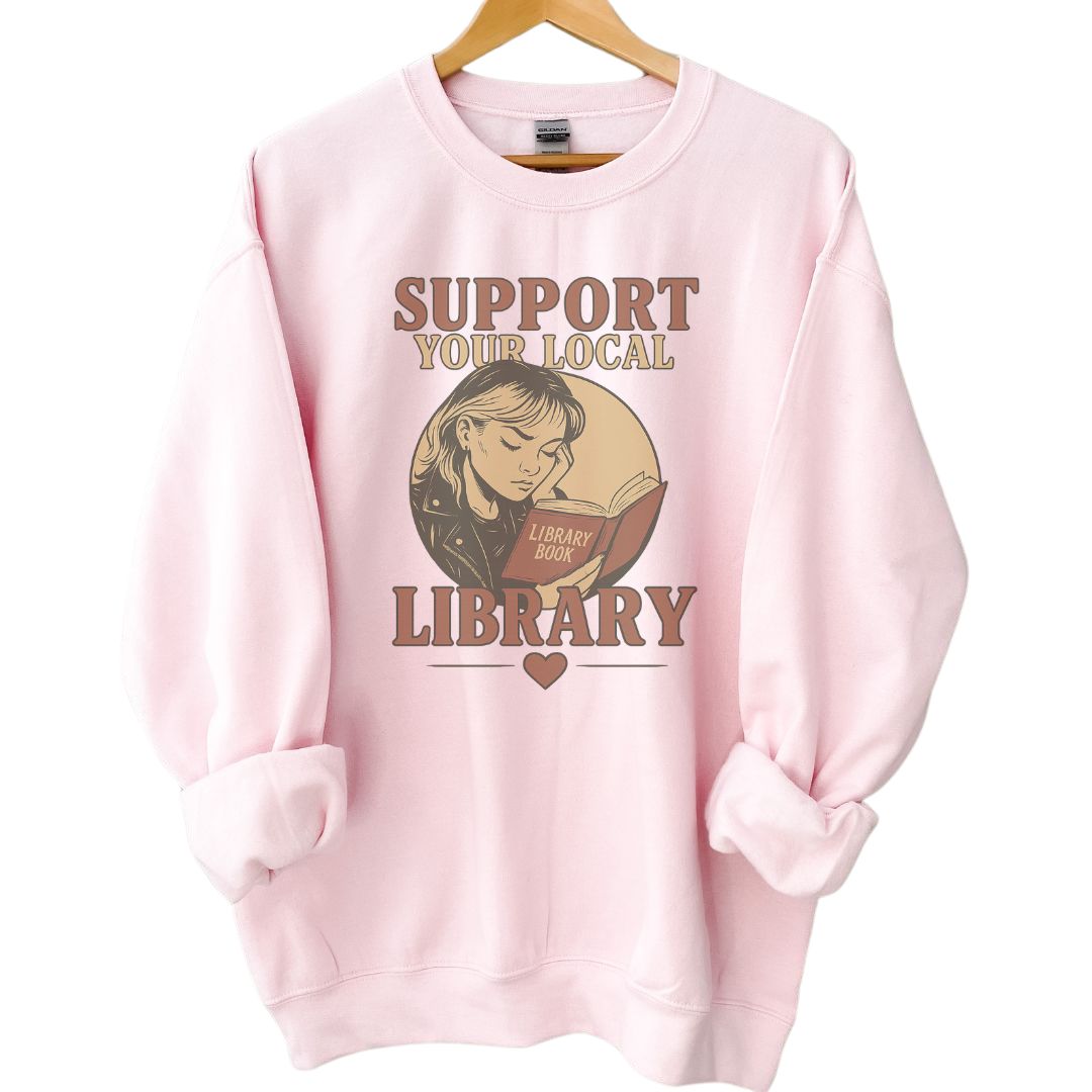 Support Your Local Library™ Crewneck Sweatshirt - Thespicyromancebookclub LLC