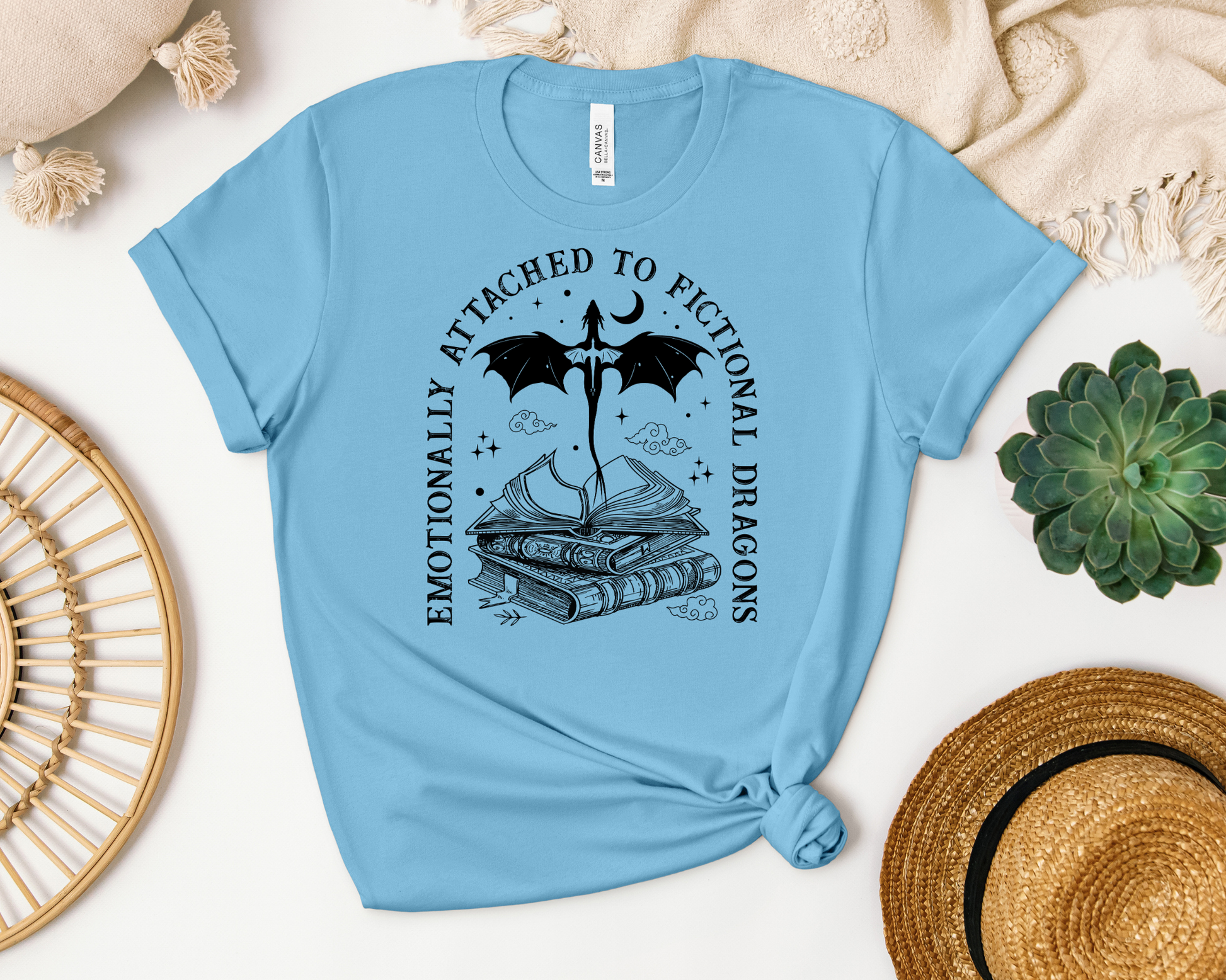 Emotionally Attached To Fictional Dragons T-shirt - Thespicyromancebookclub LLC