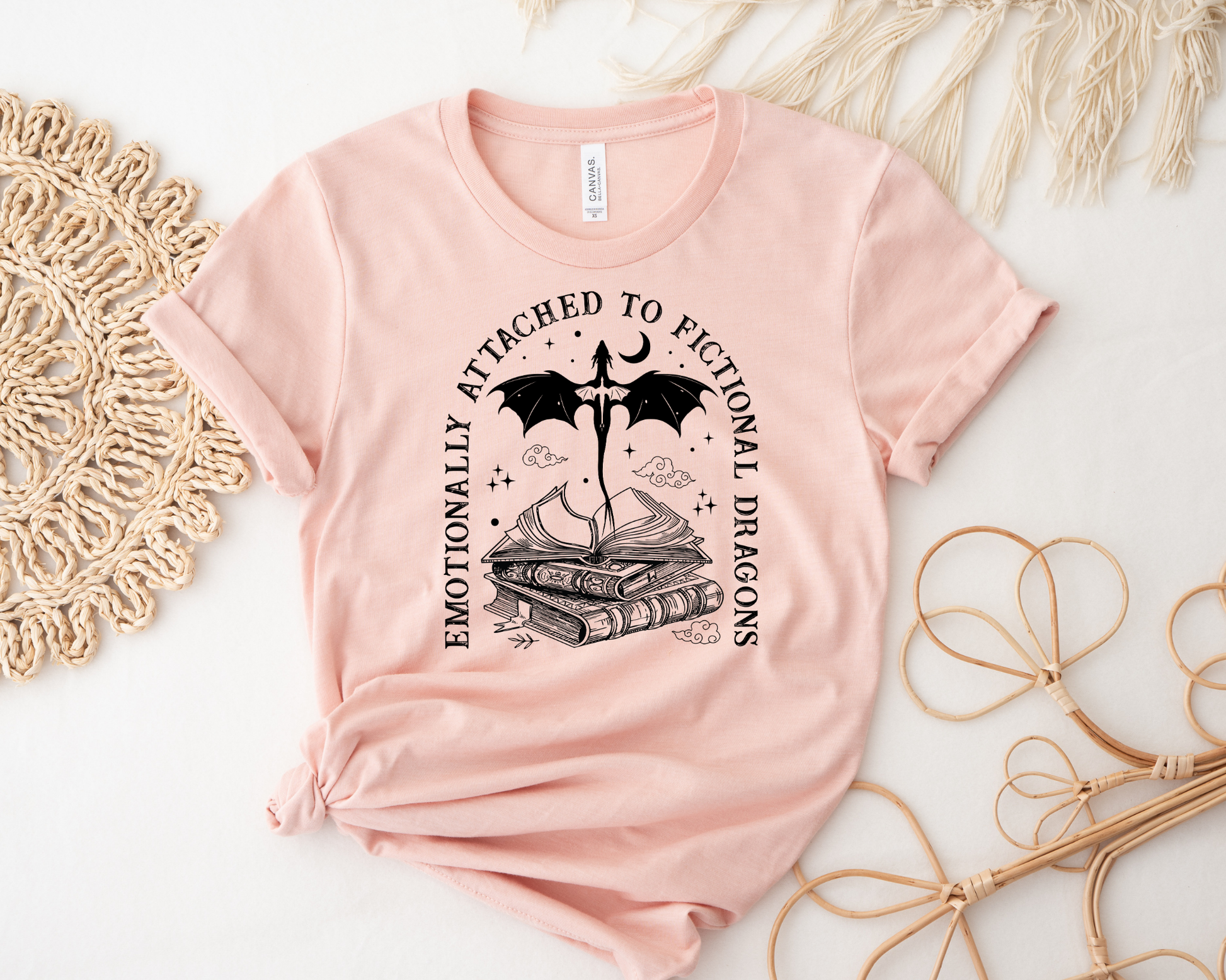 Emotionally Attached To Fictional Dragons T-shirt - Thespicyromancebookclub LLC