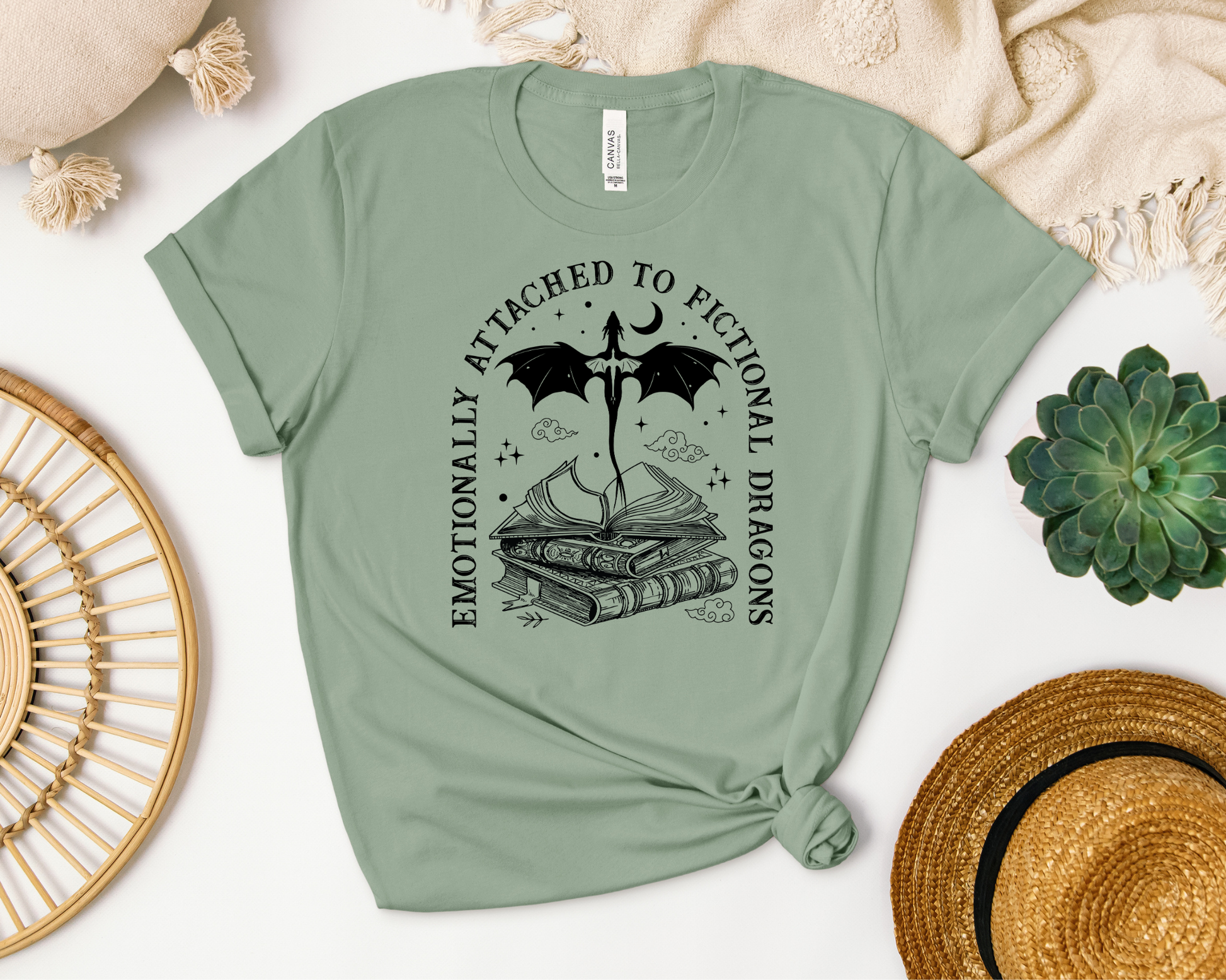 Emotionally Attached To Fictional Dragons T-shirt - Thespicyromancebookclub LLC