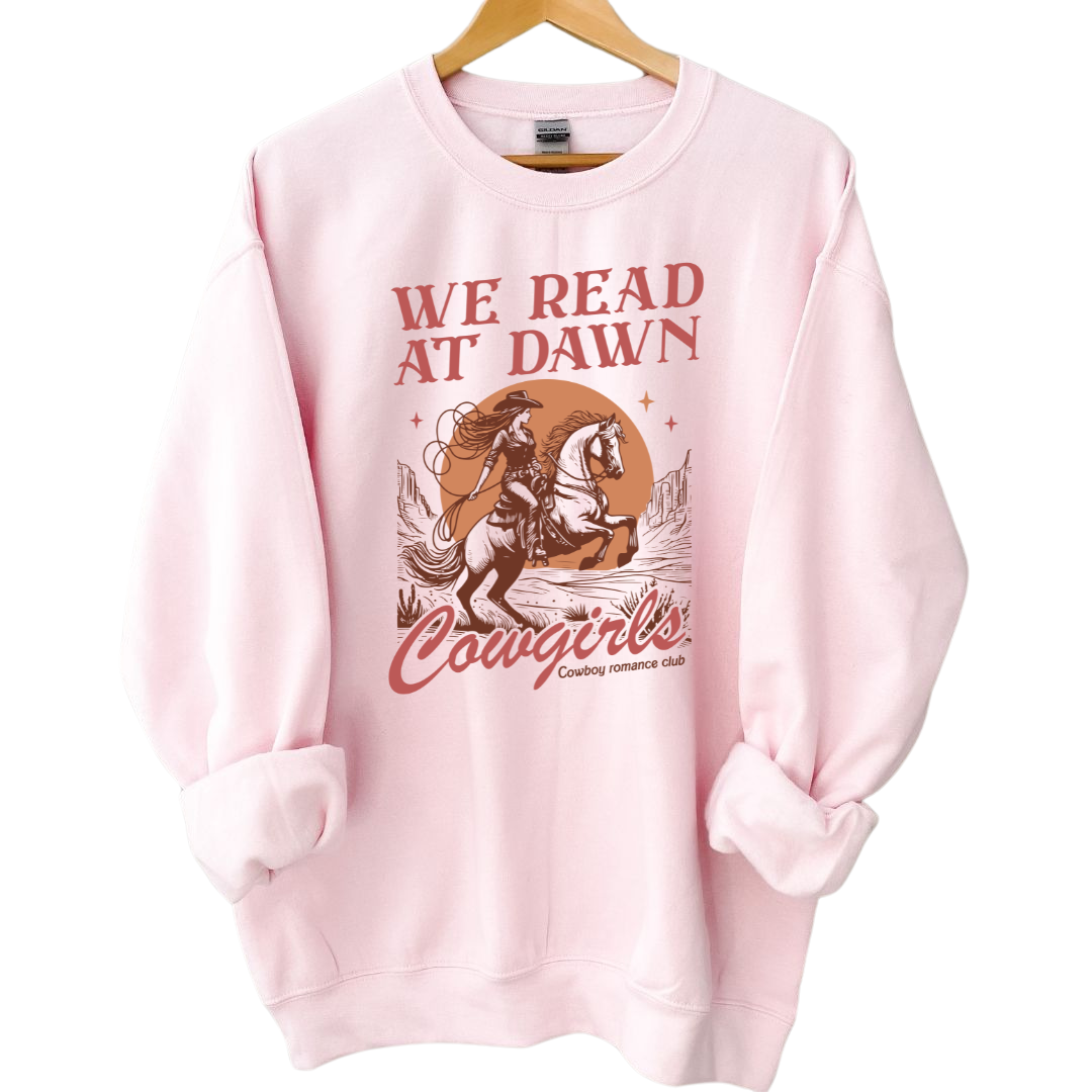 We Read At Dawn Crewneck Sweatshirt - Thespicyromancebookclub LLC