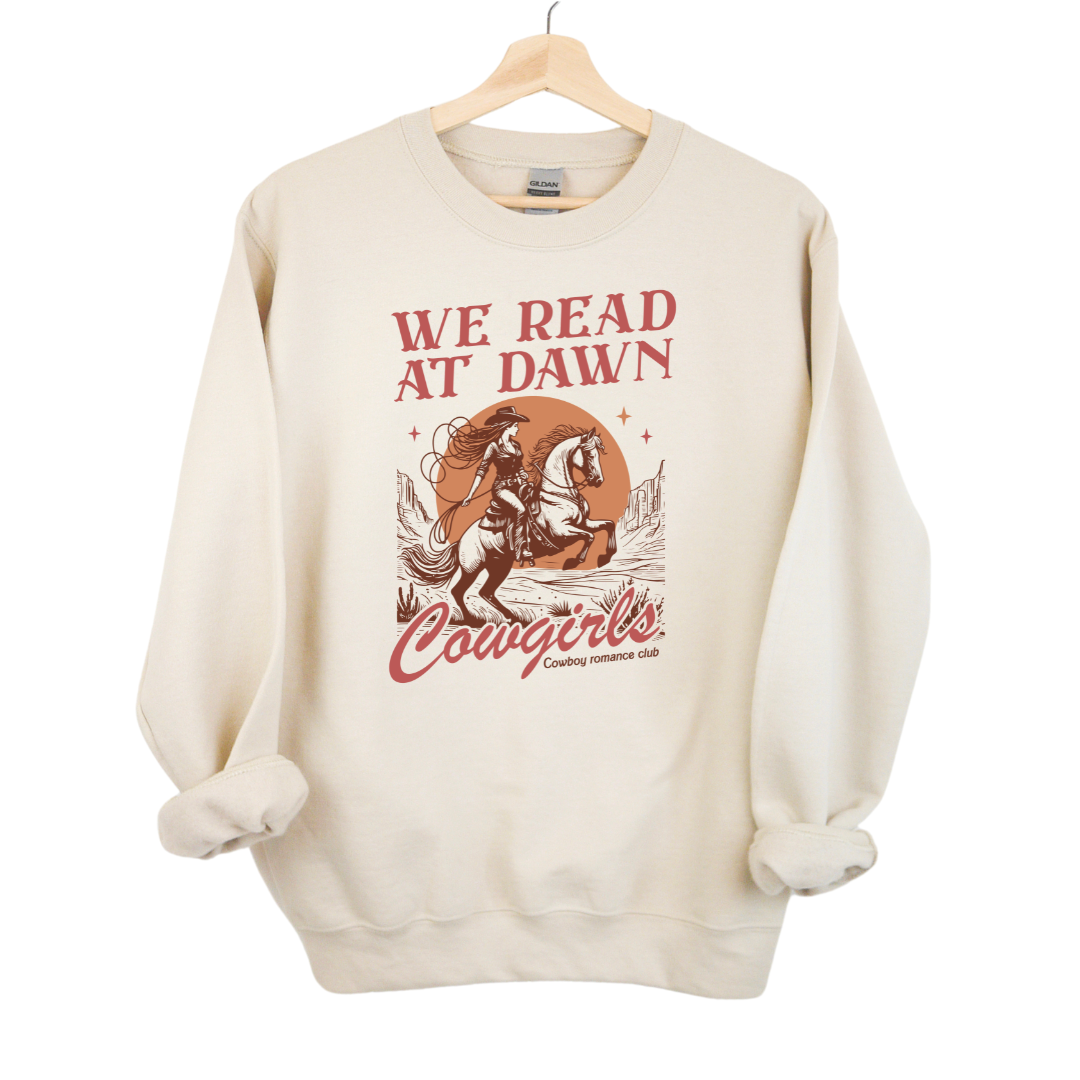 We Read At Dawn Crewneck Sweatshirt - Thespicyromancebookclub LLC