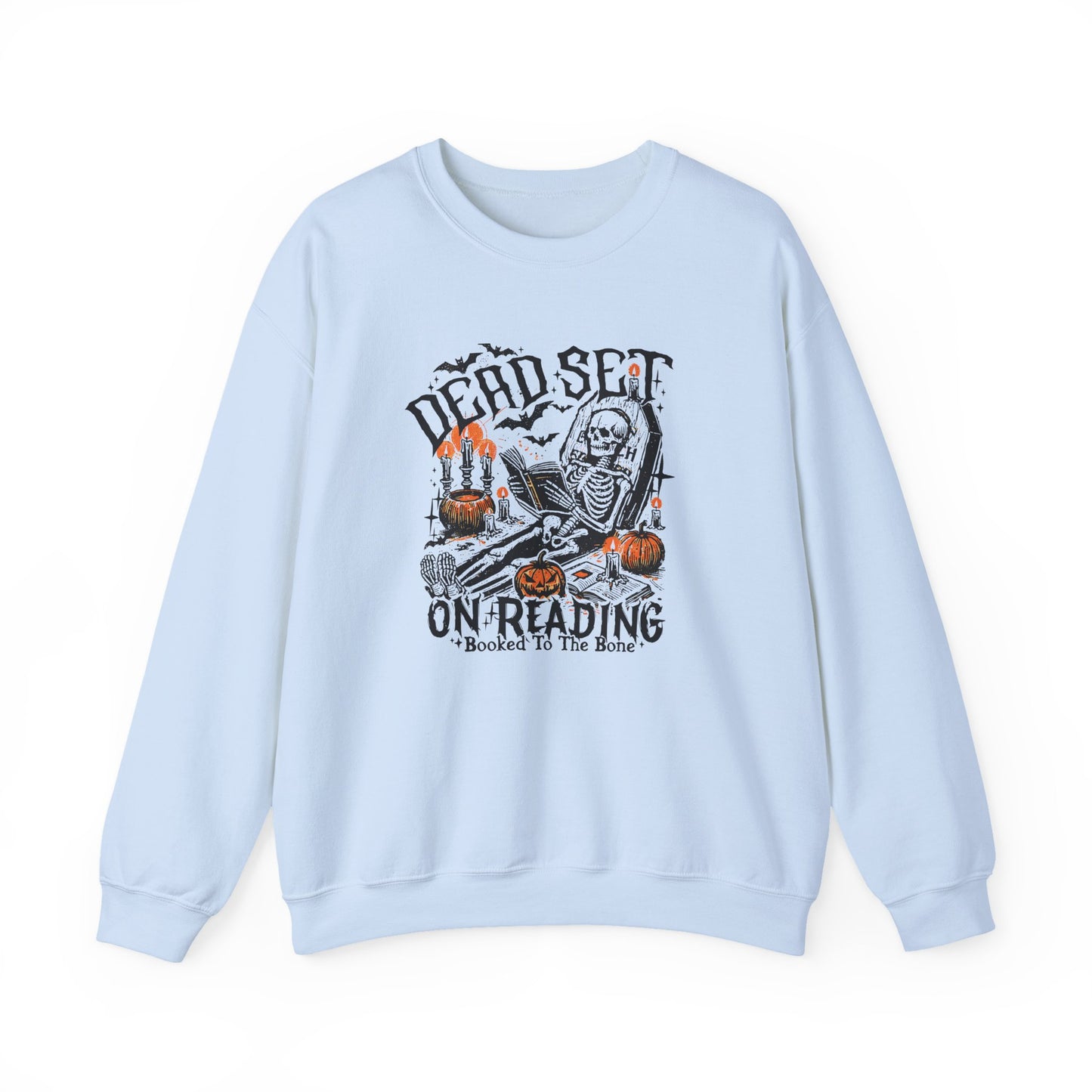 Dead Set On Reading Crewneck Sweatshirt - Thespicyromancebookclub LLC