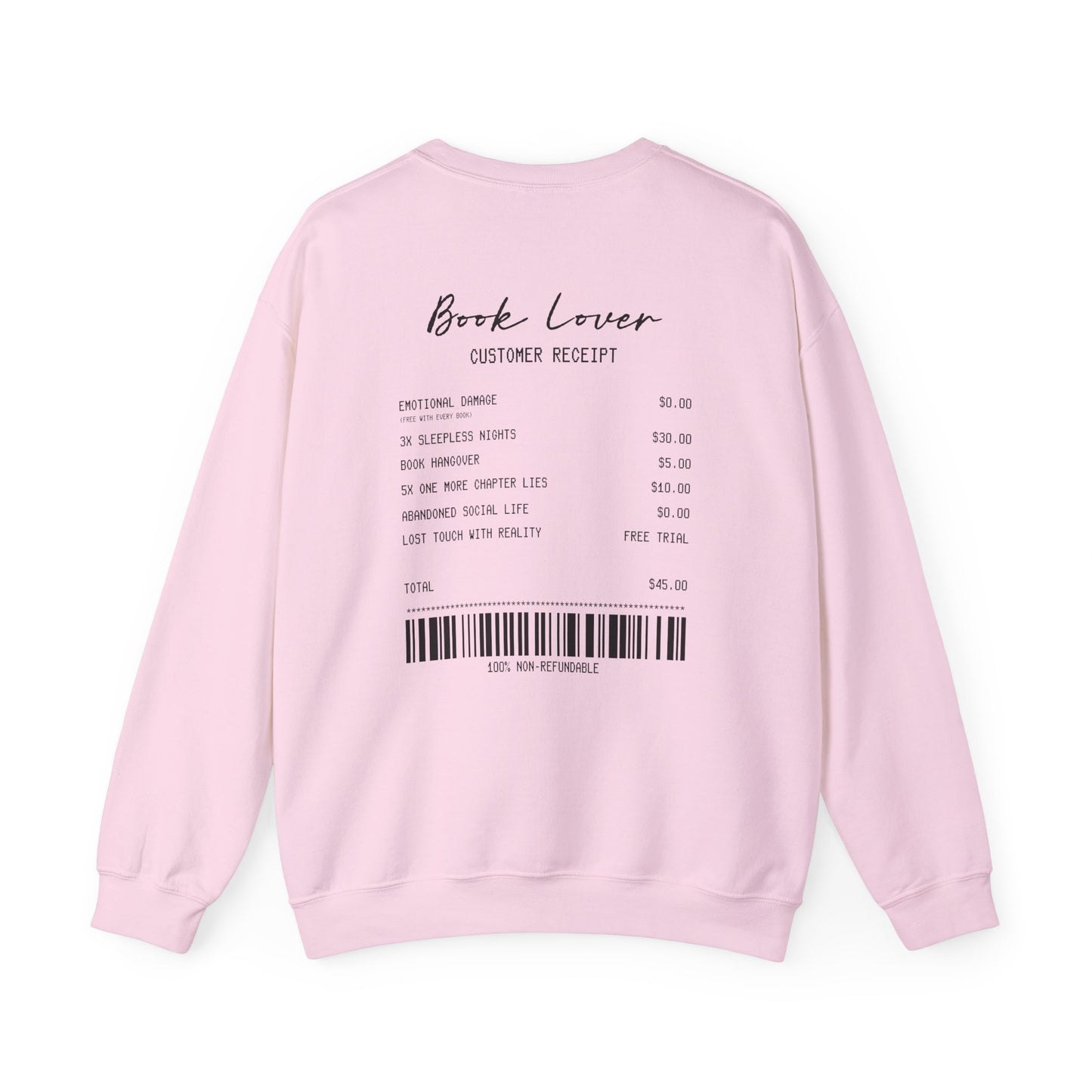 Book Lover Receipt Crewneck Sweatshirt