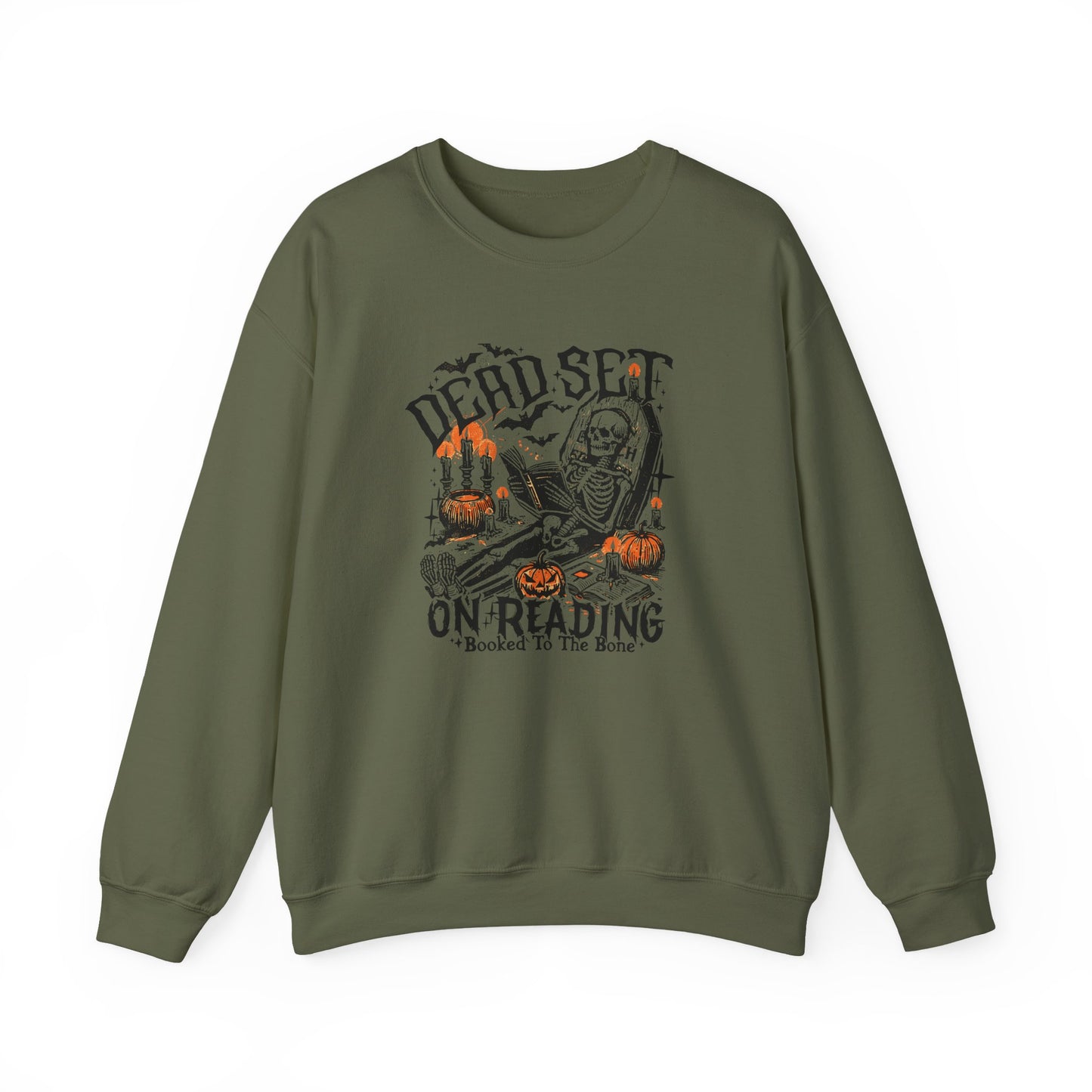 Dead Set On Reading Crewneck Sweatshirt - Thespicyromancebookclub LLC