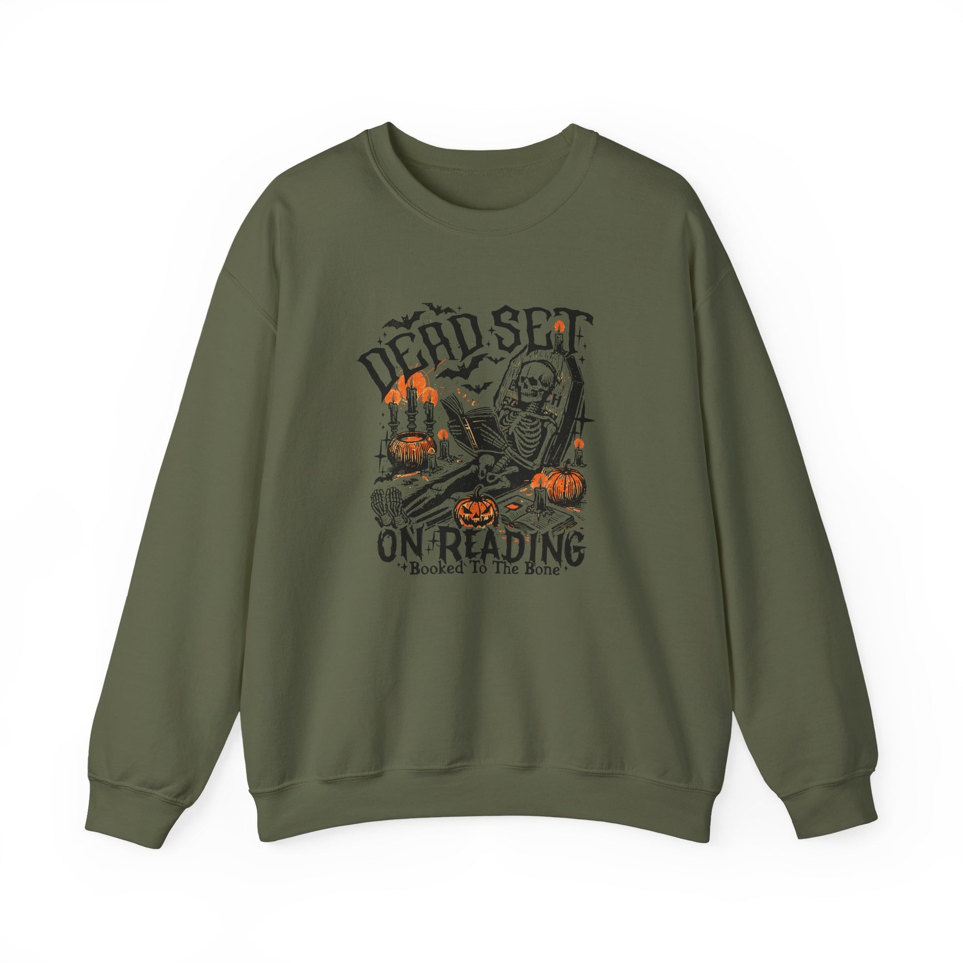 Dead Set On Reading Crewneck Sweatshirt - Thespicyromancebookclub LLC