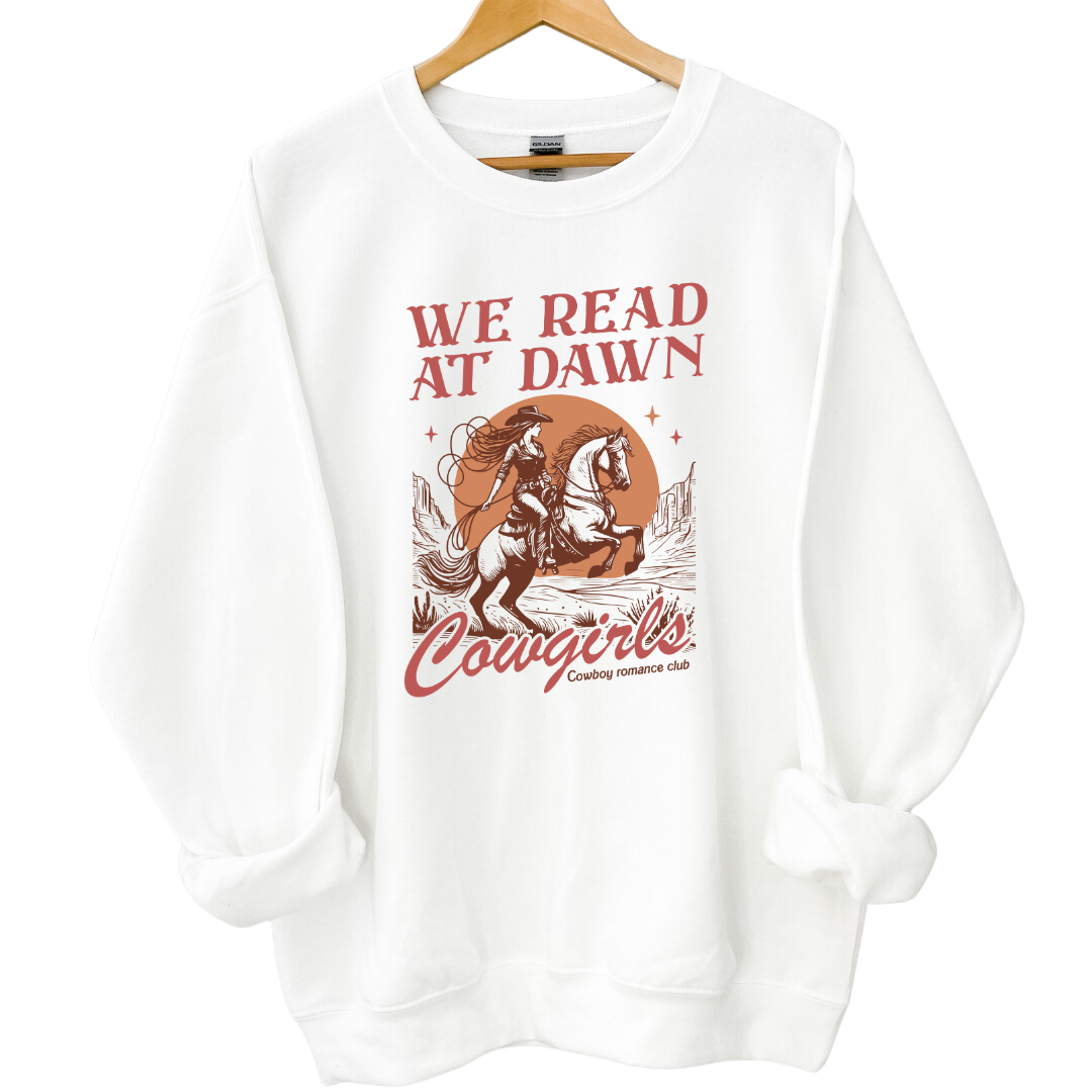 We Read At Dawn Crewneck Sweatshirt - Thespicyromancebookclub LLC