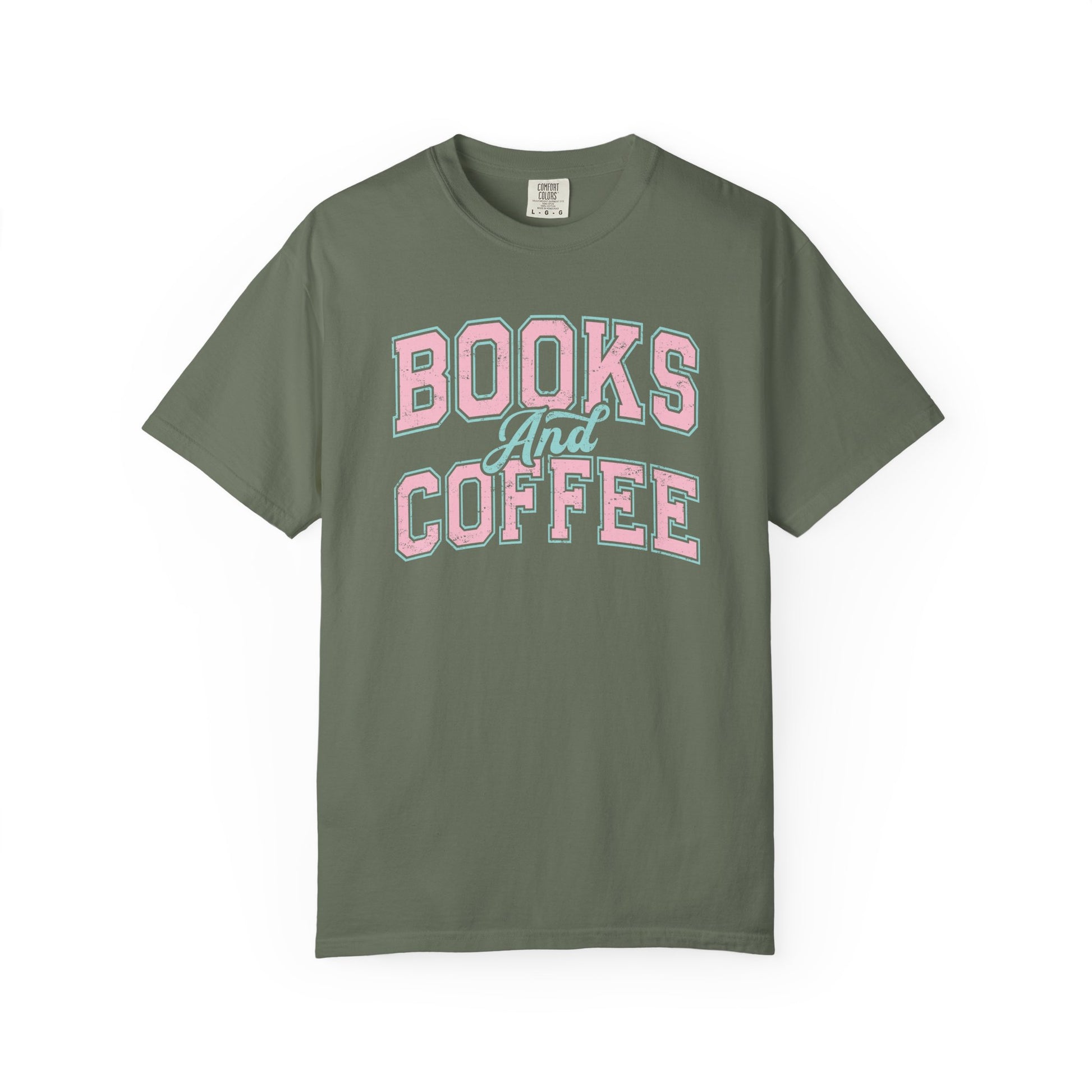Books and Coffee Comfort Colors T-Shirt - Thespicyromancebookclub LLC