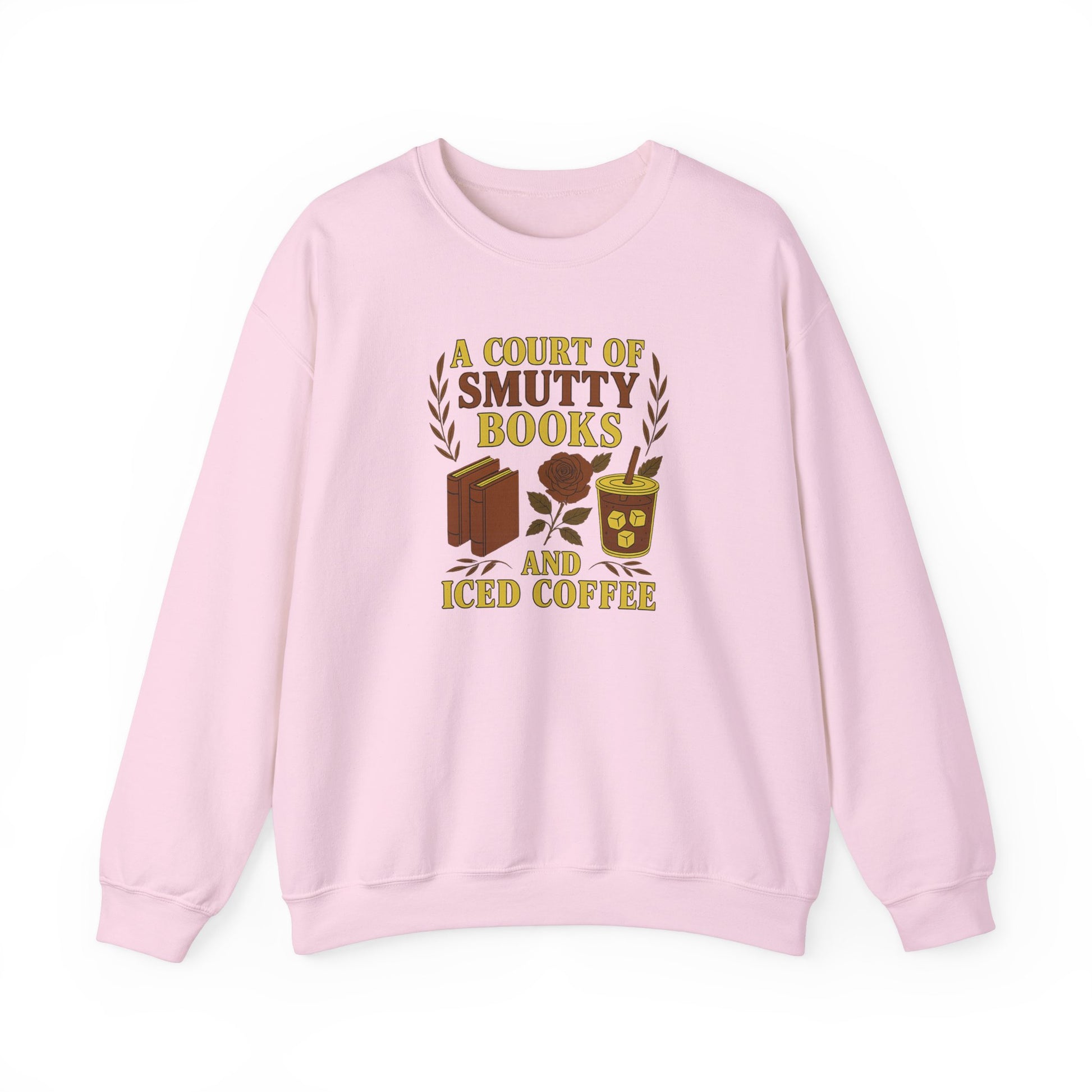 A Court Of Smutty Books and Iced Coffee Crewneck Sweatshirt - Thespicyromancebookclub LLC