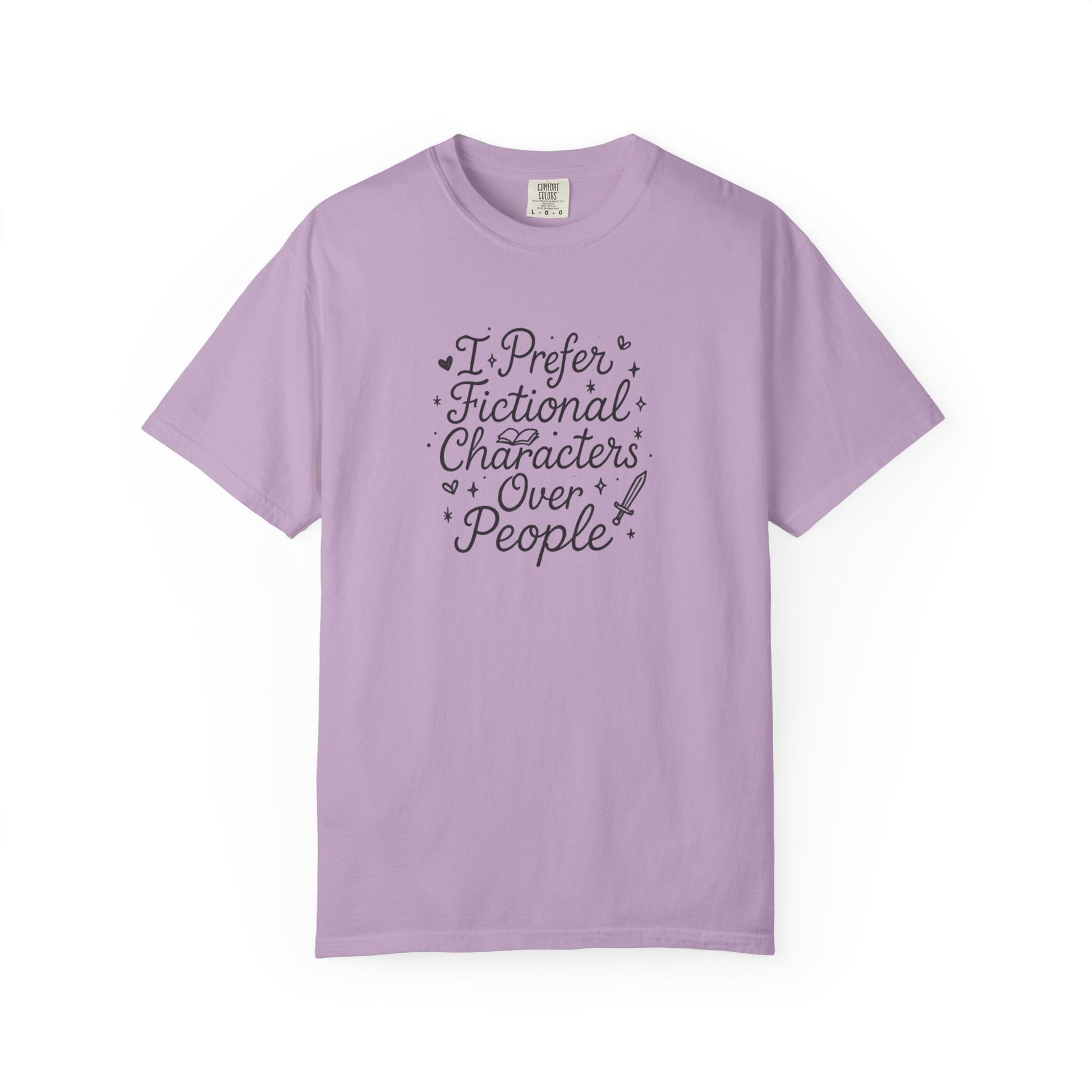 I Prefer Fictional Characters Over People Comfort Colors T-Shirt - Thespicyromancebookclub LLC