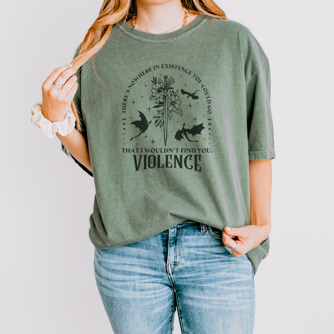 Violence Fantasy Comfort Colors T-shirt - Thespicyromancebookclub LLC