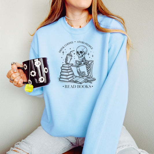 Read Books,Drink Coffee Avoid People Sweatshirt - Thespicyromancebookclub LLC