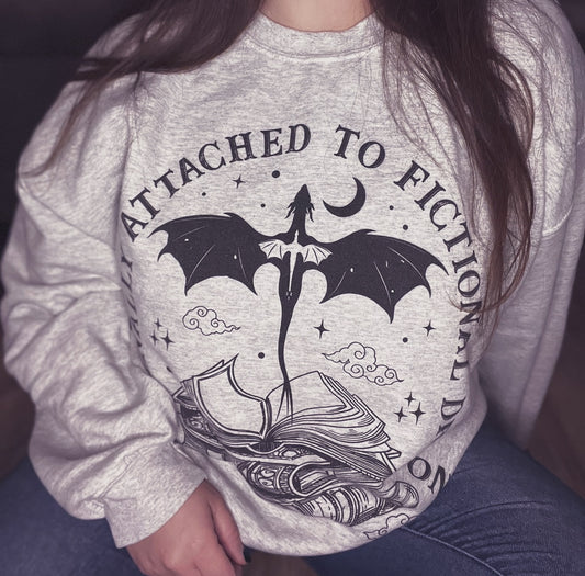 Emotionally Attachted To Fictional Dragons Sweatshirt - Thespicyromancebookclub LLC