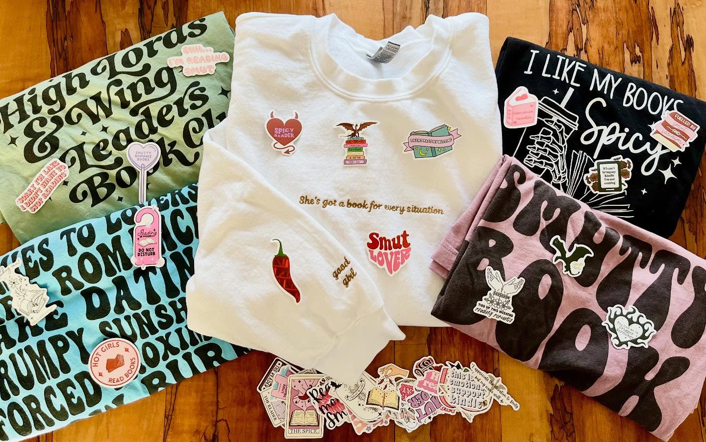 She's Got a book For every Situation Embroidered Sweatshirt - Thespicyromancebookclub LLC