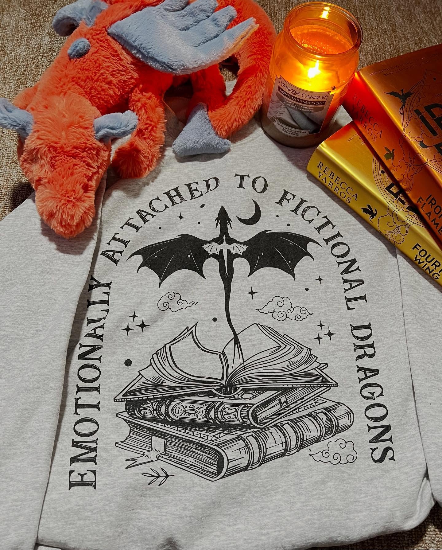 Emotionally Attachted To Fictional Dragons Sweatshirt - Thespicyromancebookclub LLC