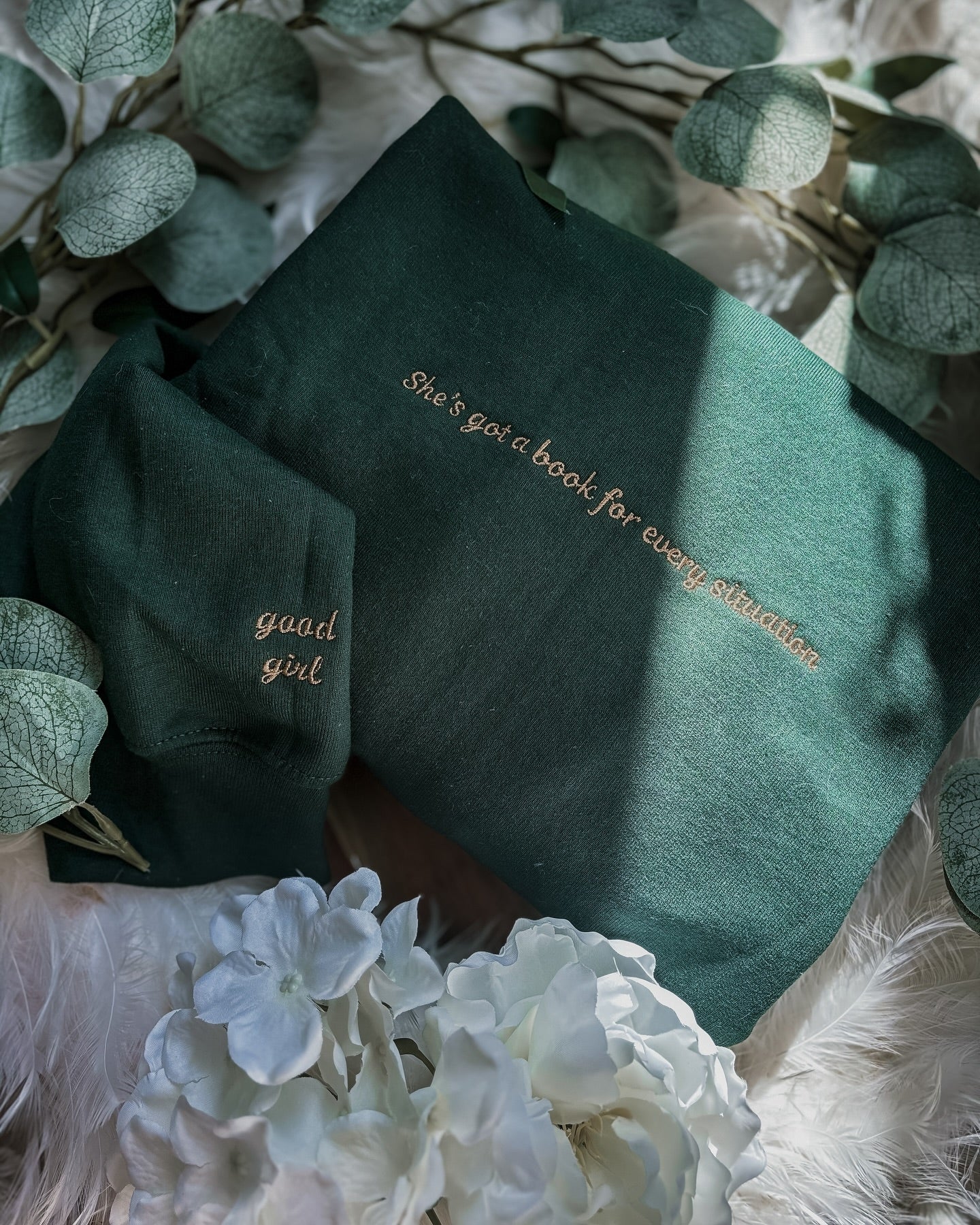 She's Got a book For every Situation Embroidered Sweatshirt - Thespicyromancebookclub LLC