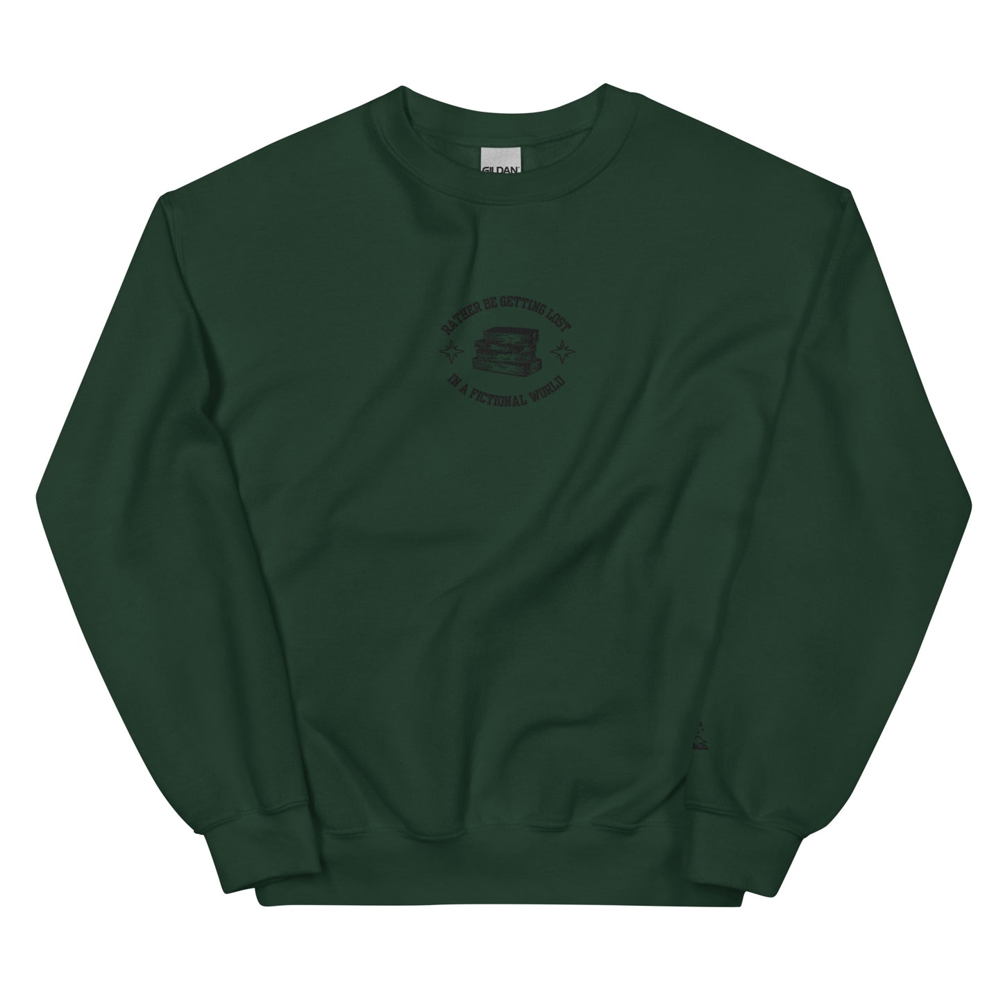 Rather Be Getting Lost in a Fictional World – Embroidered Crewneck Sweatshirt - Thespicyromancebookclub LLC