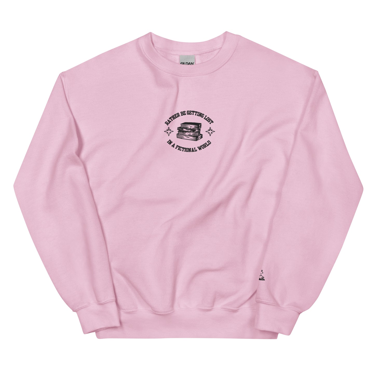 Rather Be Getting Lost in a Fictional World – Embroidered Crewneck Sweatshirt - Thespicyromancebookclub LLC