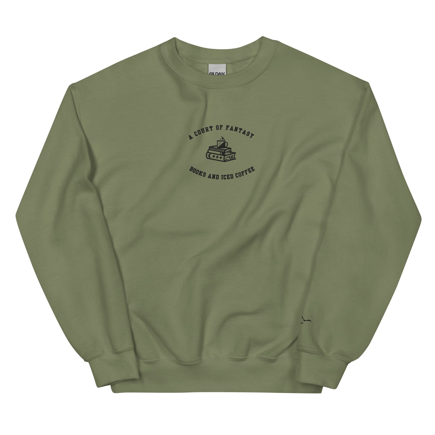 A Court of Fantasy Books and Iced Coffee Embroidered Sweatshirt - Thespicyromancebookclub LLC