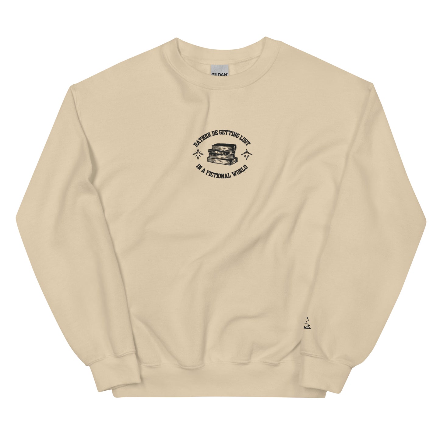 Rather Be Getting Lost in a Fictional World – Embroidered Crewneck Sweatshirt - Thespicyromancebookclub LLC