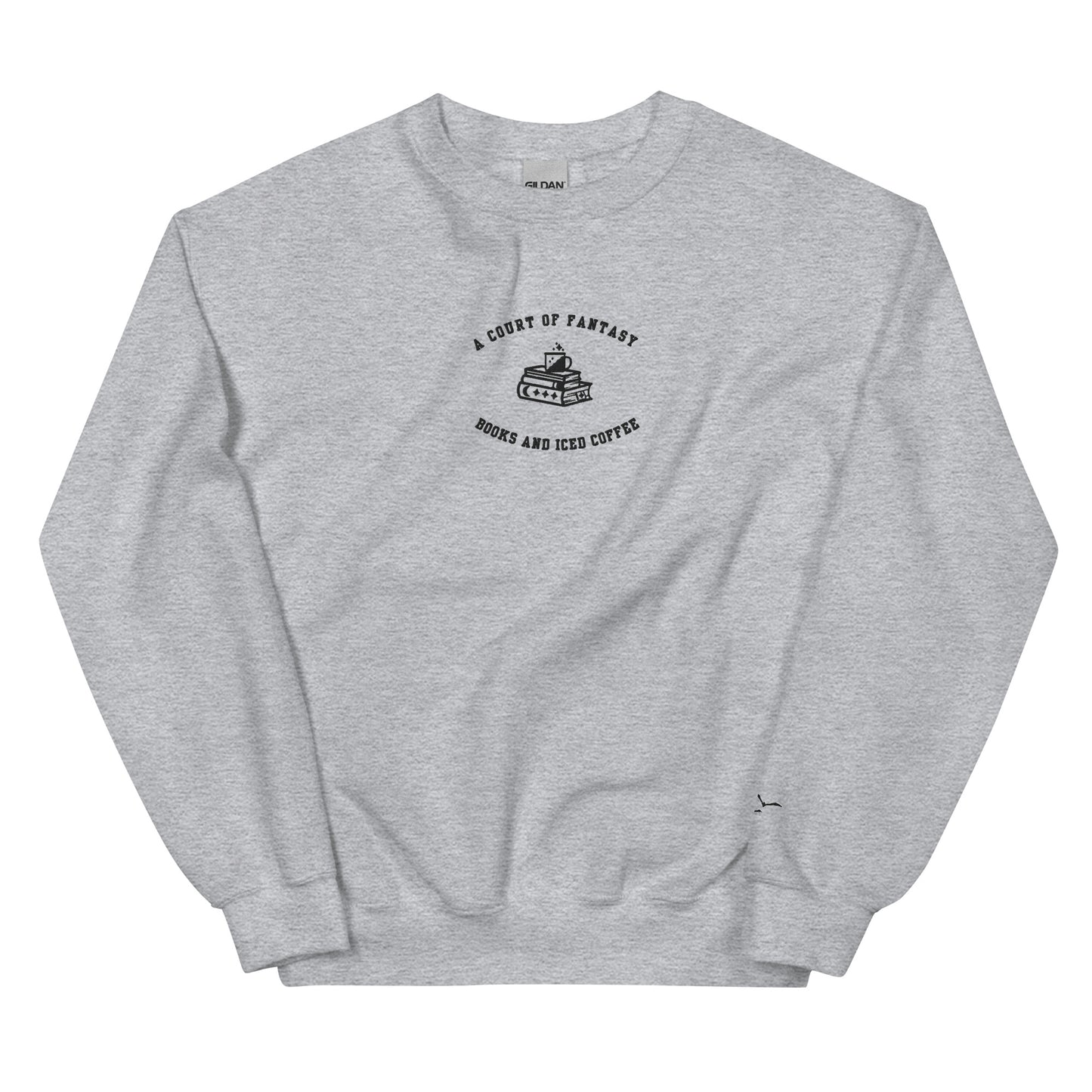 A Court of Fantasy Books and Iced Coffee Embroidered Sweatshirt - Thespicyromancebookclub LLC