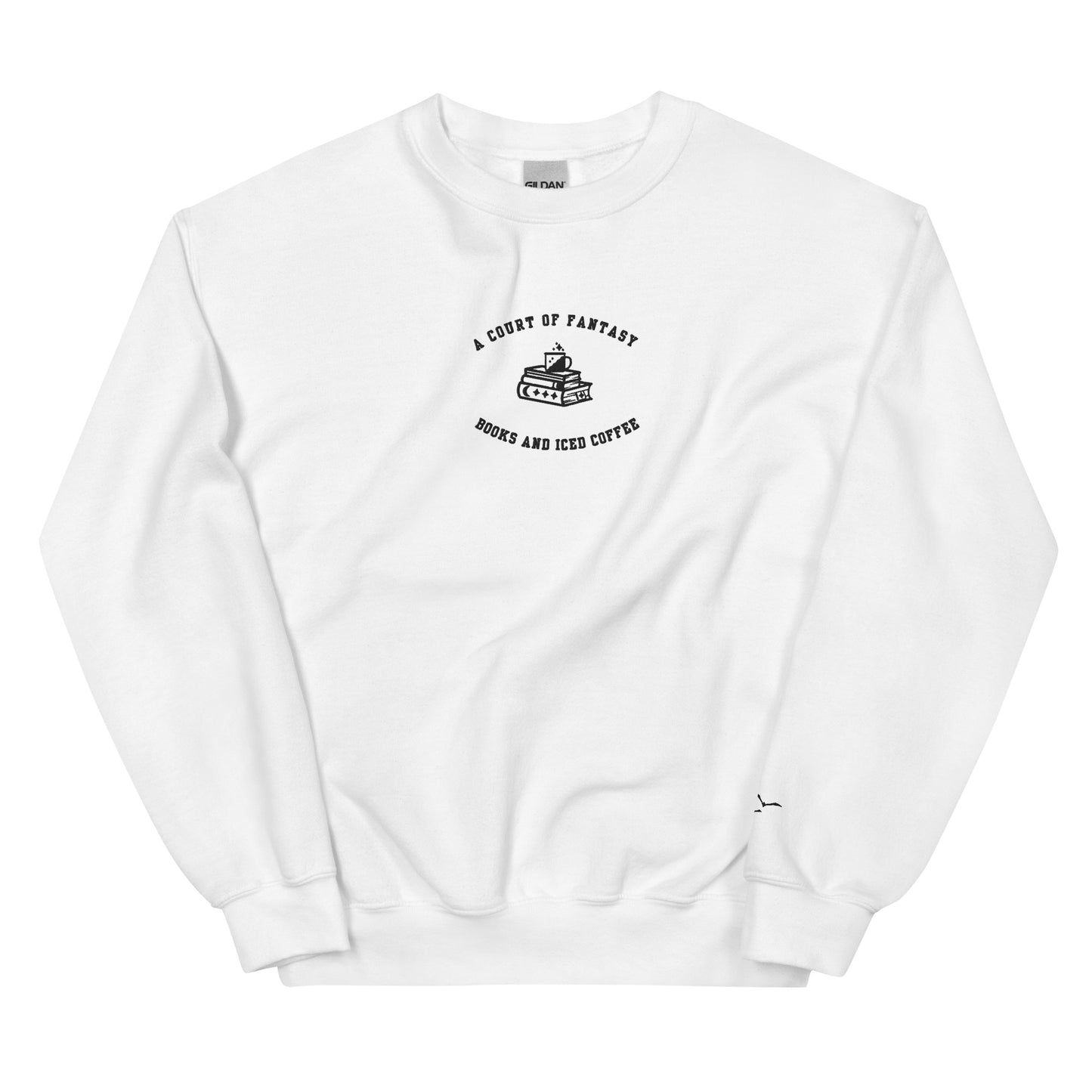 A Court of Fantasy Books and Iced Coffee Embroidered Sweatshirt - Thespicyromancebookclub LLC