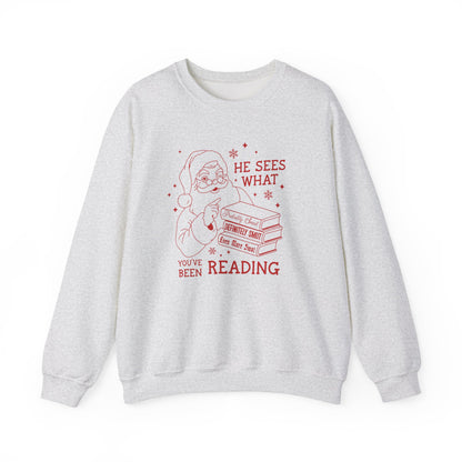 He Sees What You’ve Been Reading  Crewneck Sweathshirt