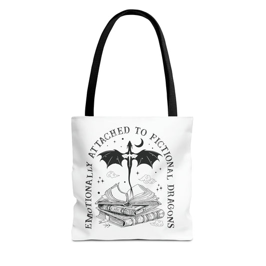 Emotionally Attached to Fictional Dragons Tote Bag