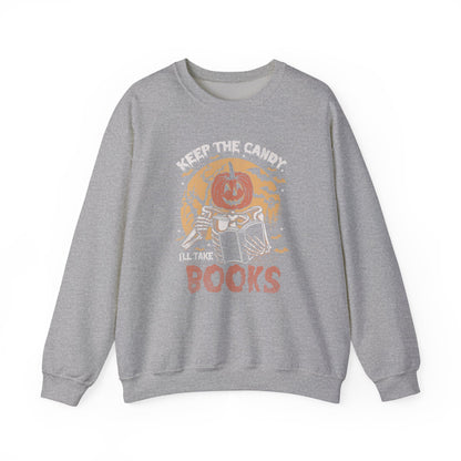 Keep The Candy Ill Take The Books Sweatshirt - Thespicyromancebookclub LLC