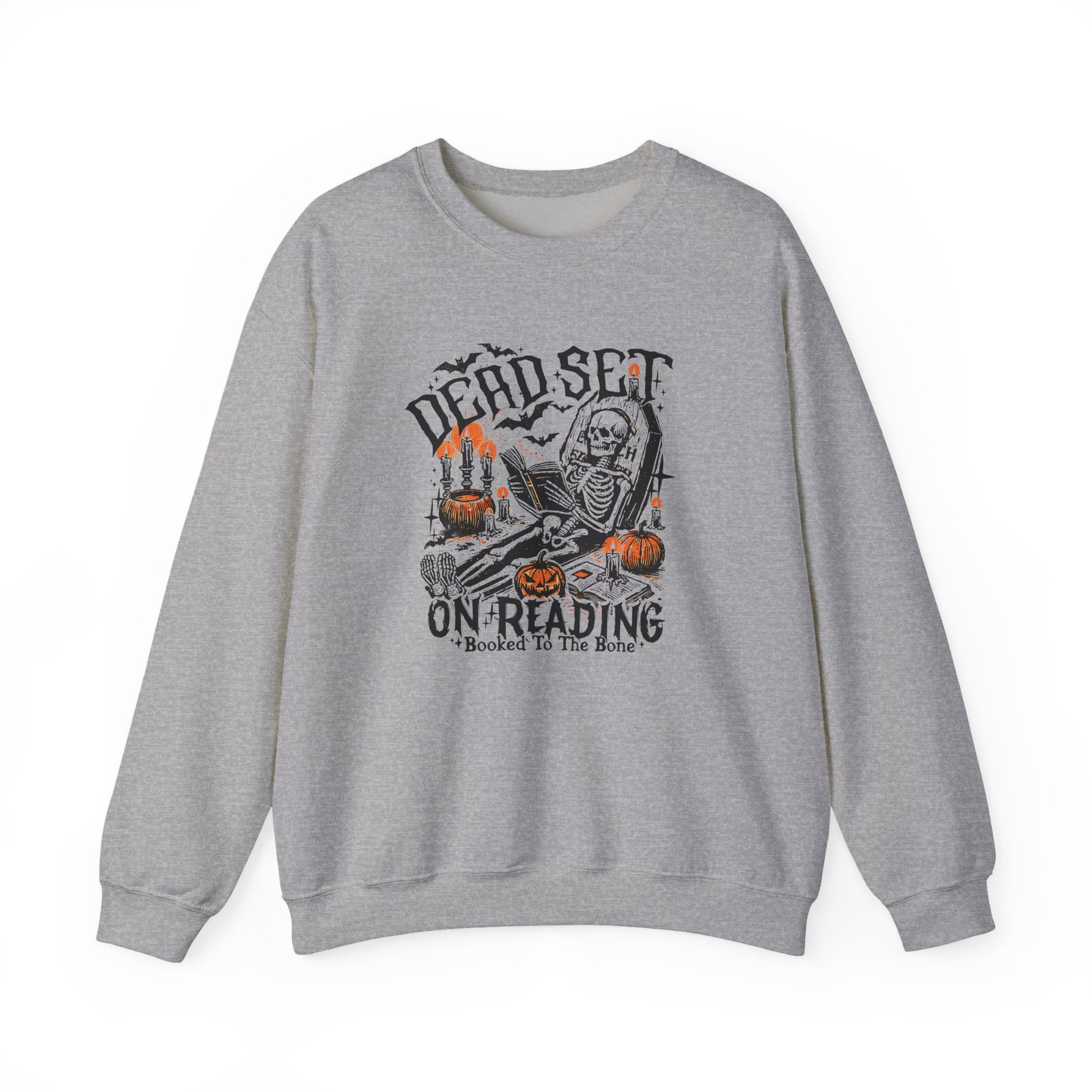 Dead Set On Reading Crewneck Sweatshirt - Thespicyromancebookclub LLC