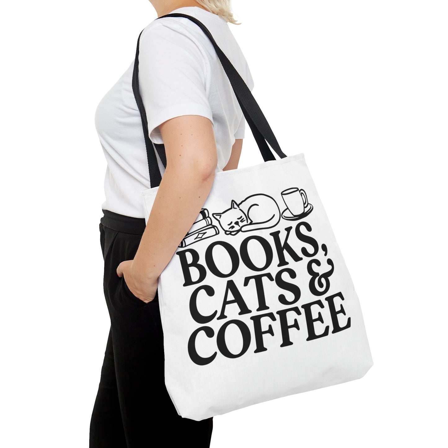 Books, Cats and Coffee Large Tote Bag