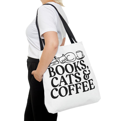 Books, Cats and Coffee Large Tote Bag