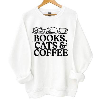 Books,Cats and Coffee Sweatshirt