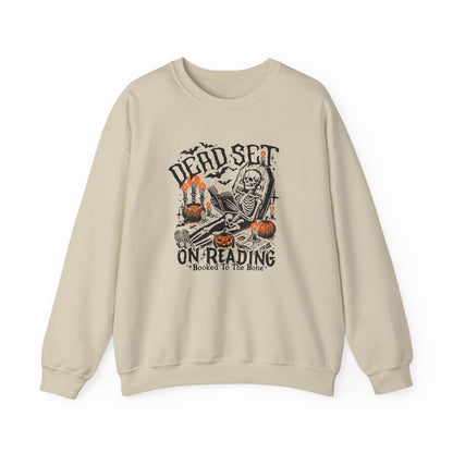 Dead Set On Reading Crewneck Sweatshirt - Thespicyromancebookclub LLC
