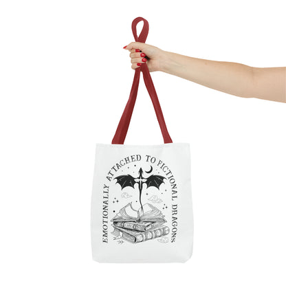 Emotionally Attached to Fictional Dragons Tote Bag