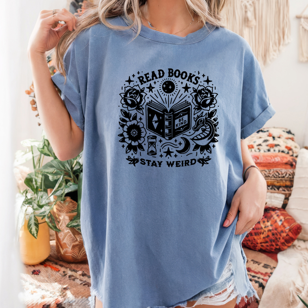 Read Books Stay Weird Comfort Colors T-Shirt