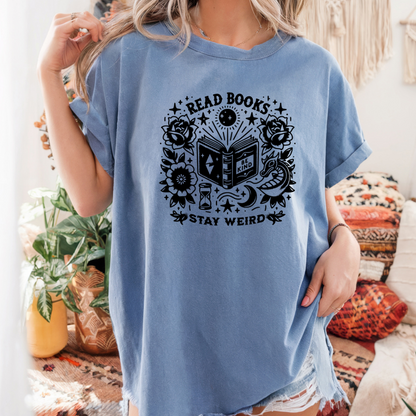 Read Books Stay Weird Comfort Colors T-Shirt