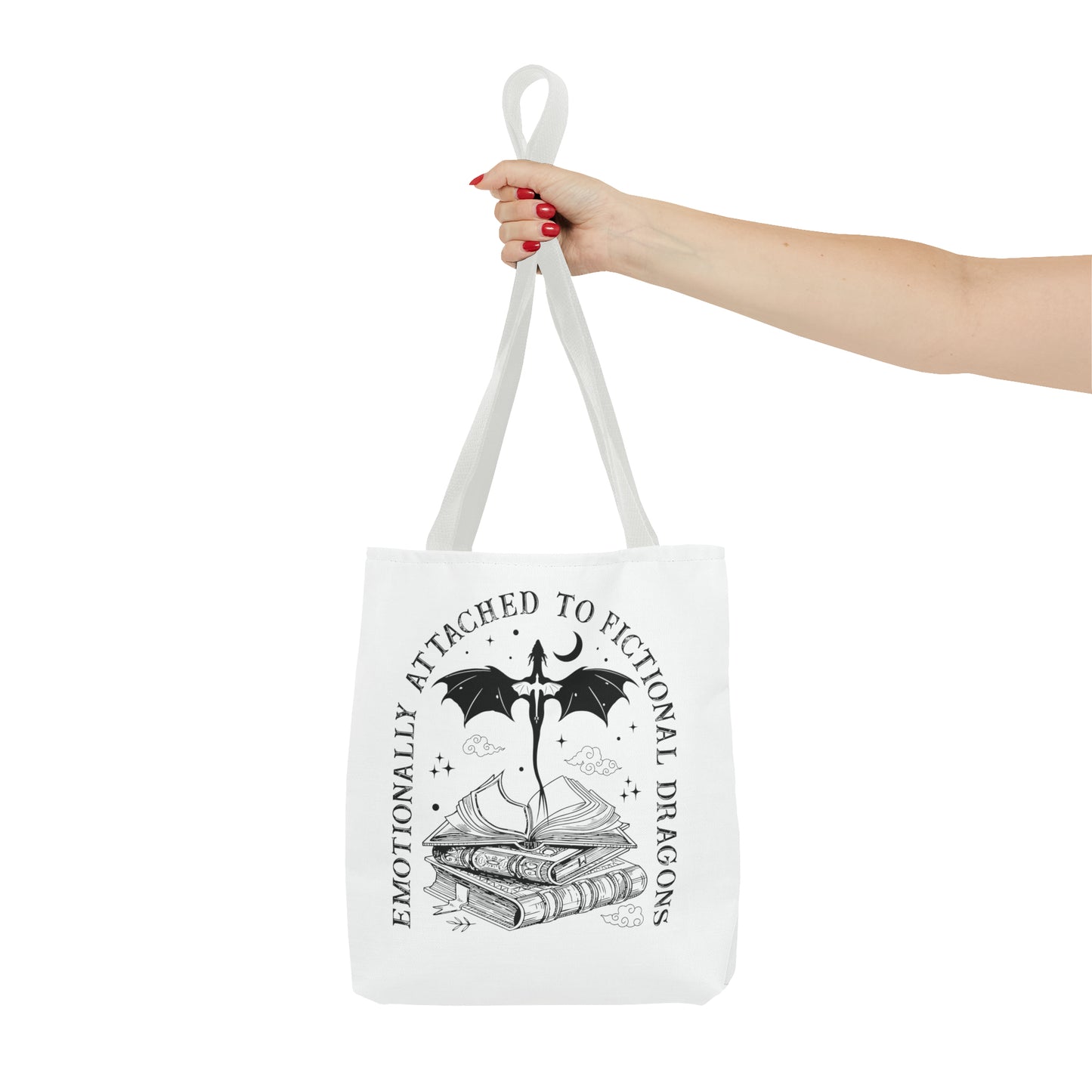 Emotionally Attached to Fictional Dragons Tote Bag